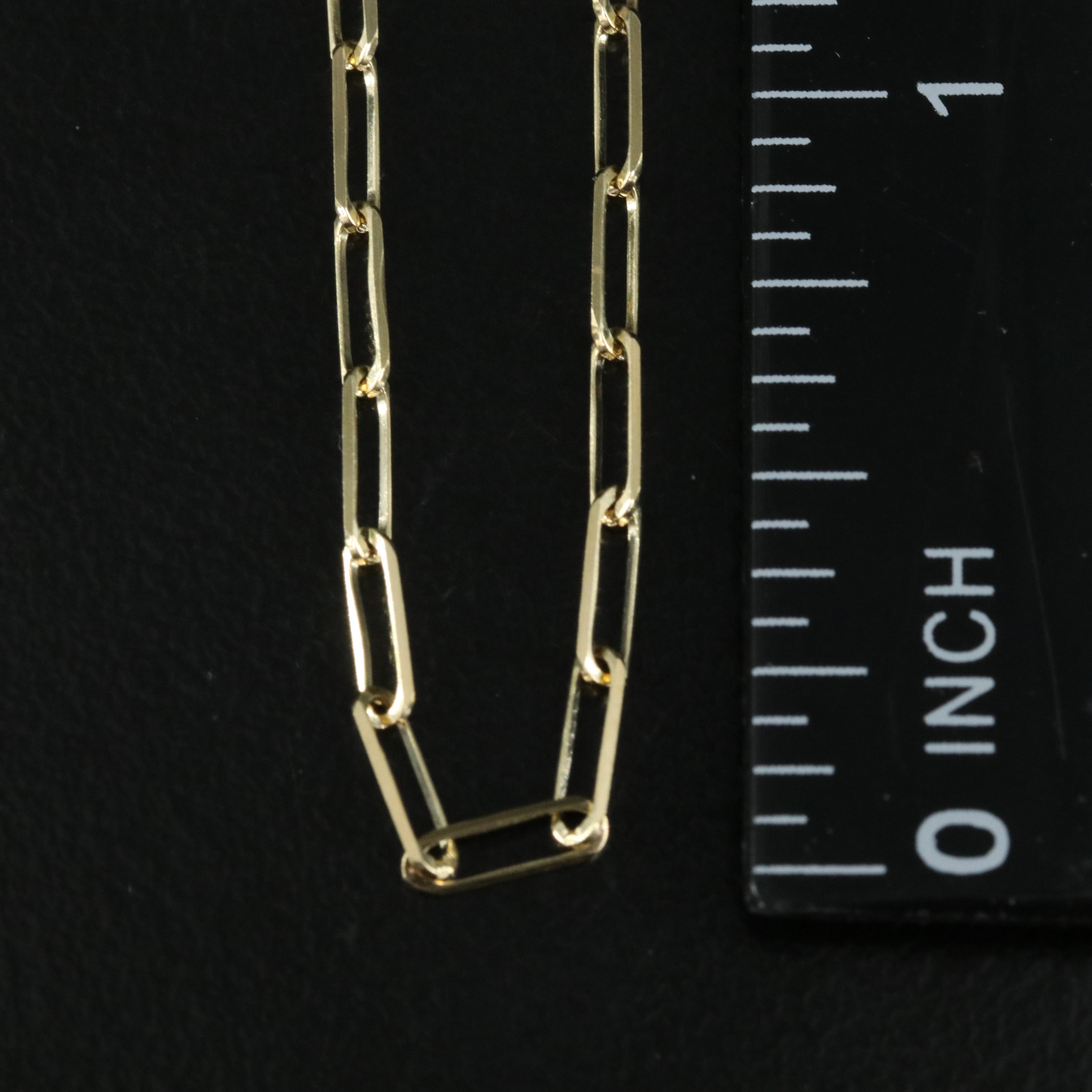 14K Paper Clip Chain Necklace EBTH