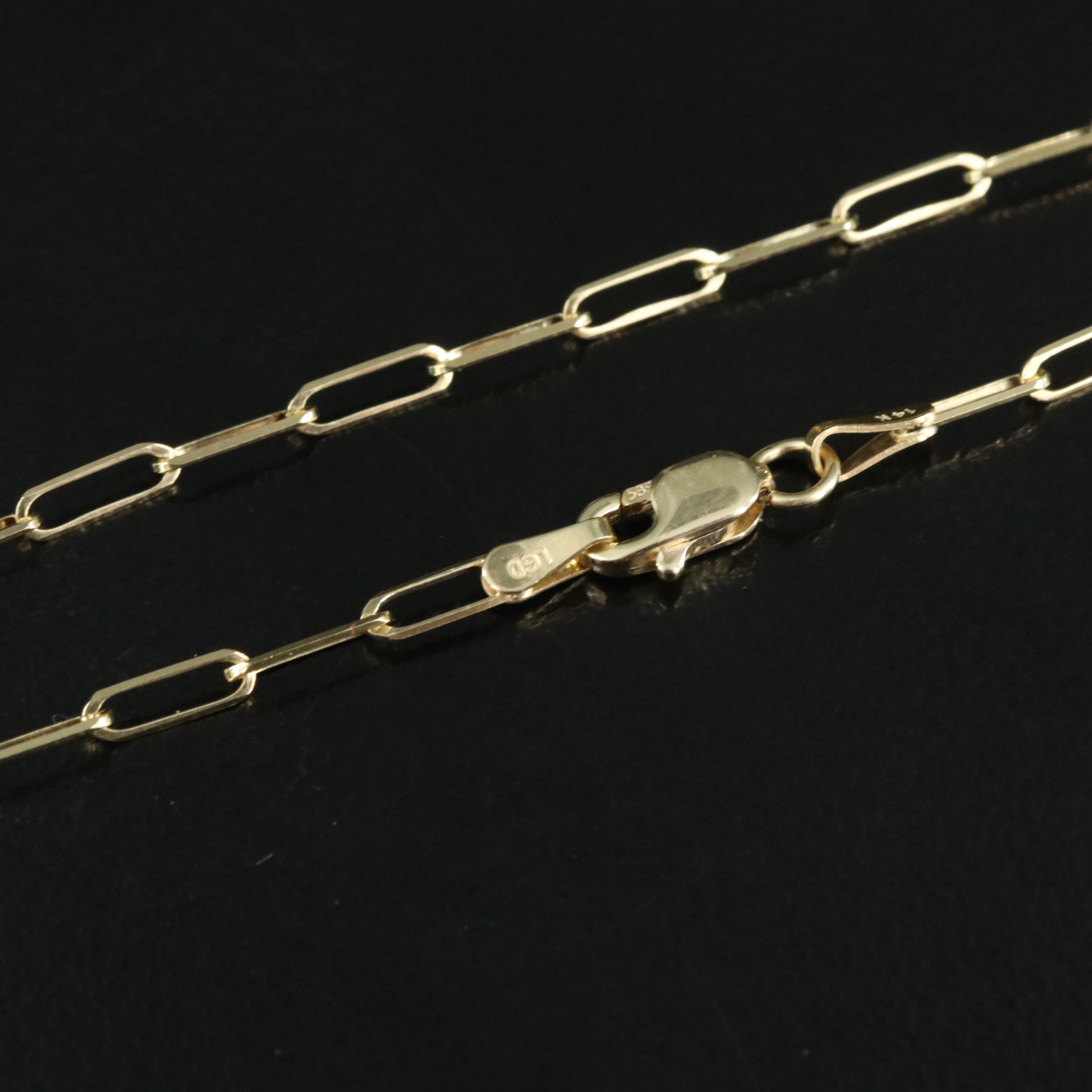 14K Paper Clip Chain Necklace EBTH