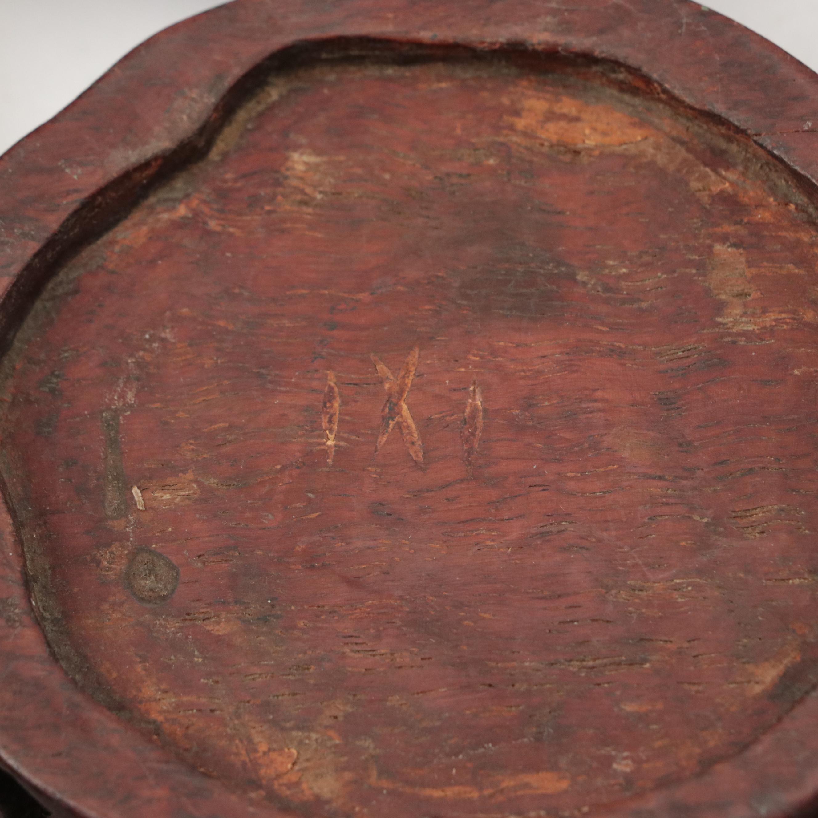 Carved and Stained Wooden Vase Bases, Vintage EBTH