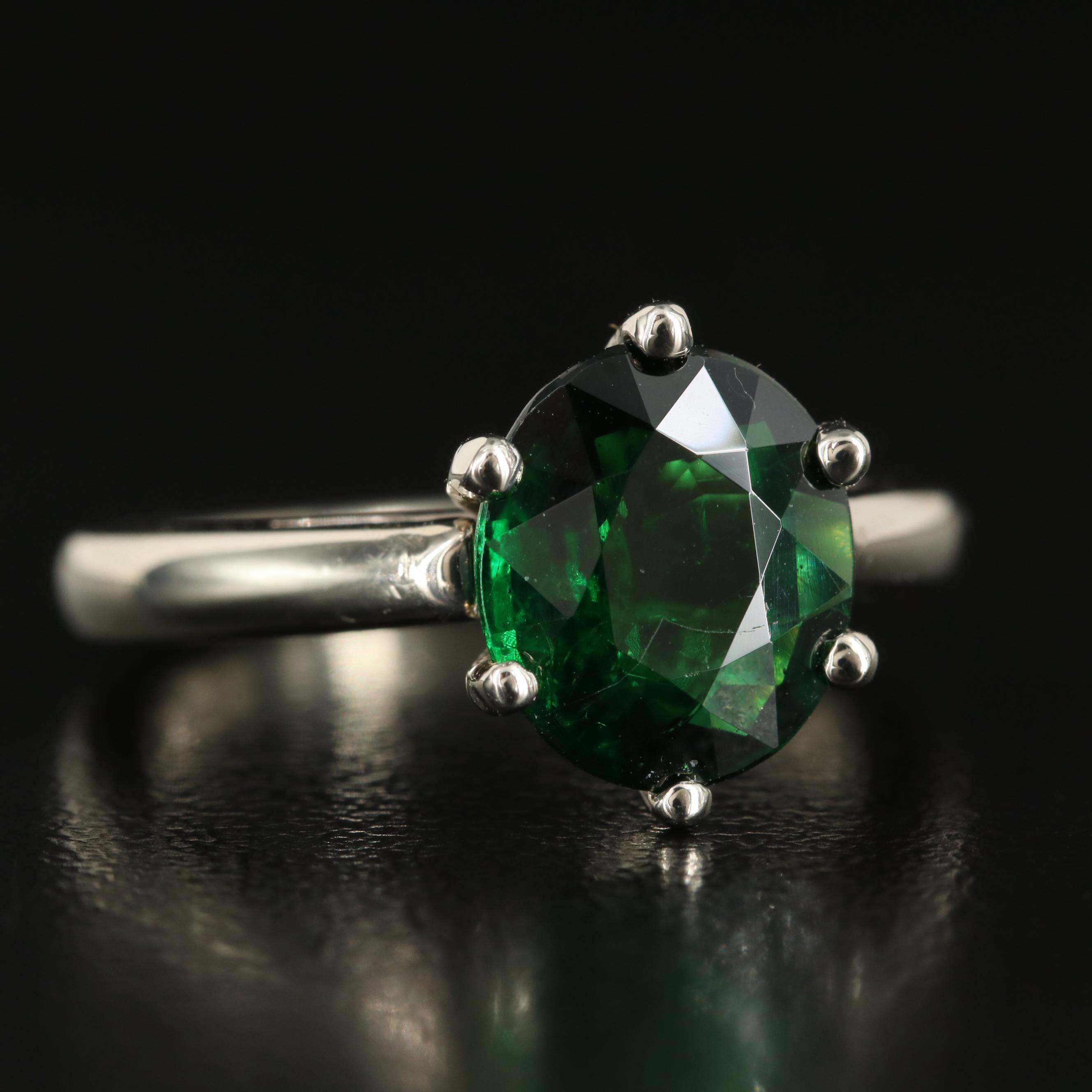 18k Tsavorite Solitaire Ring Ebth