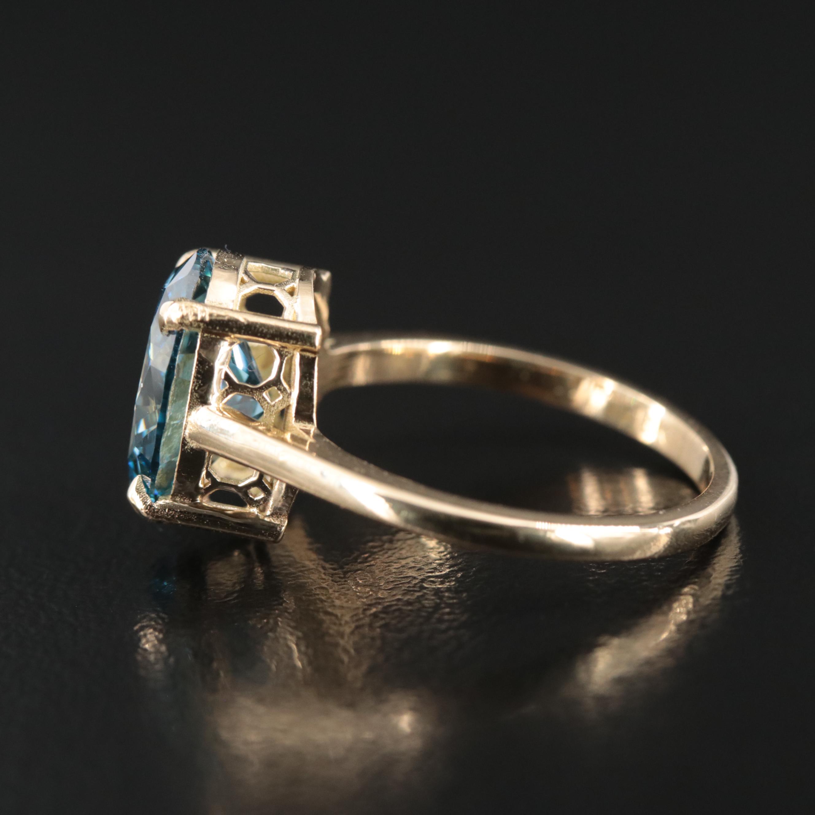 18K 3.38 CT (Origin Undetermined) Fancy Dark Blue Diamond Solitaire Ring