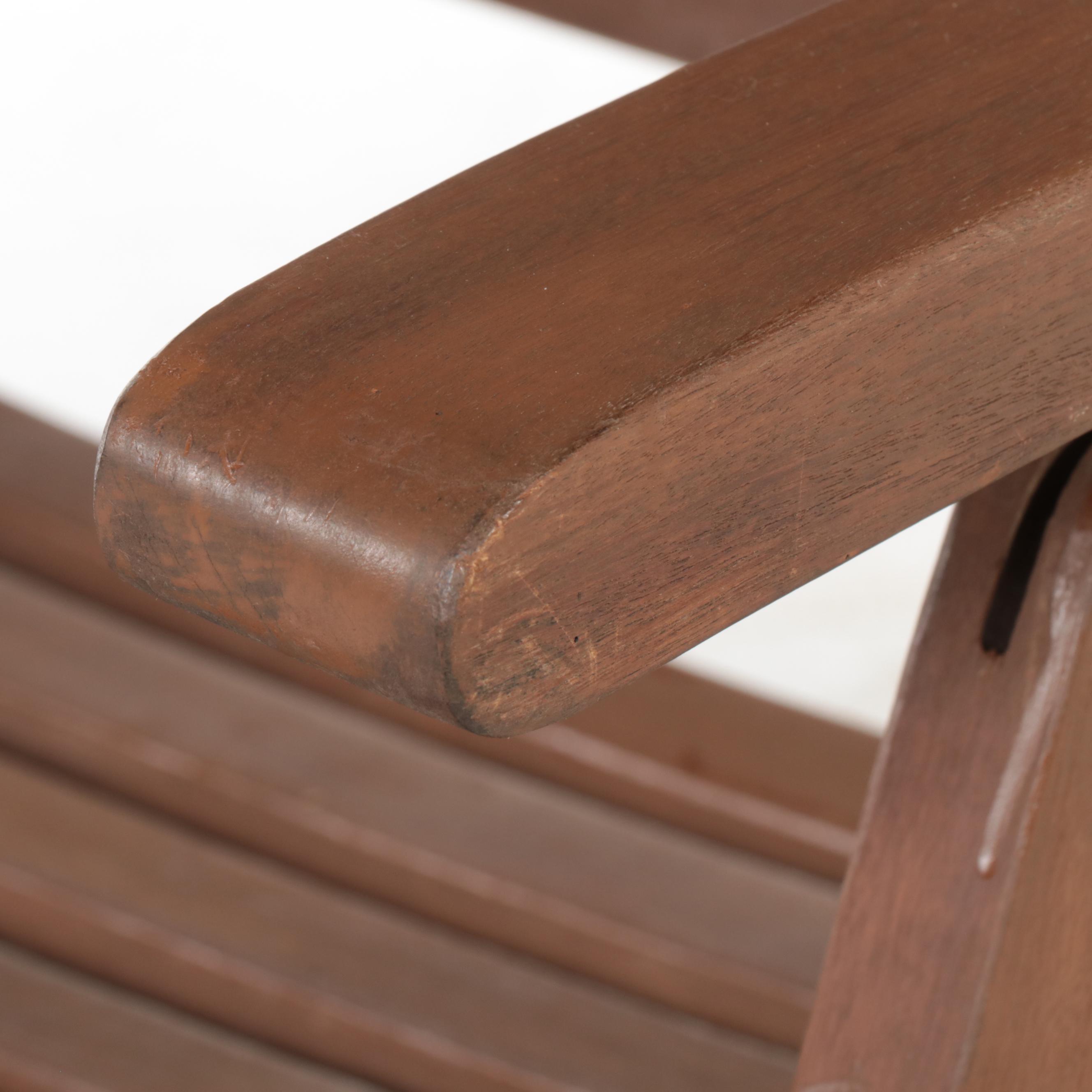 Pair of Contemporary Teak Folding Patio Chairs