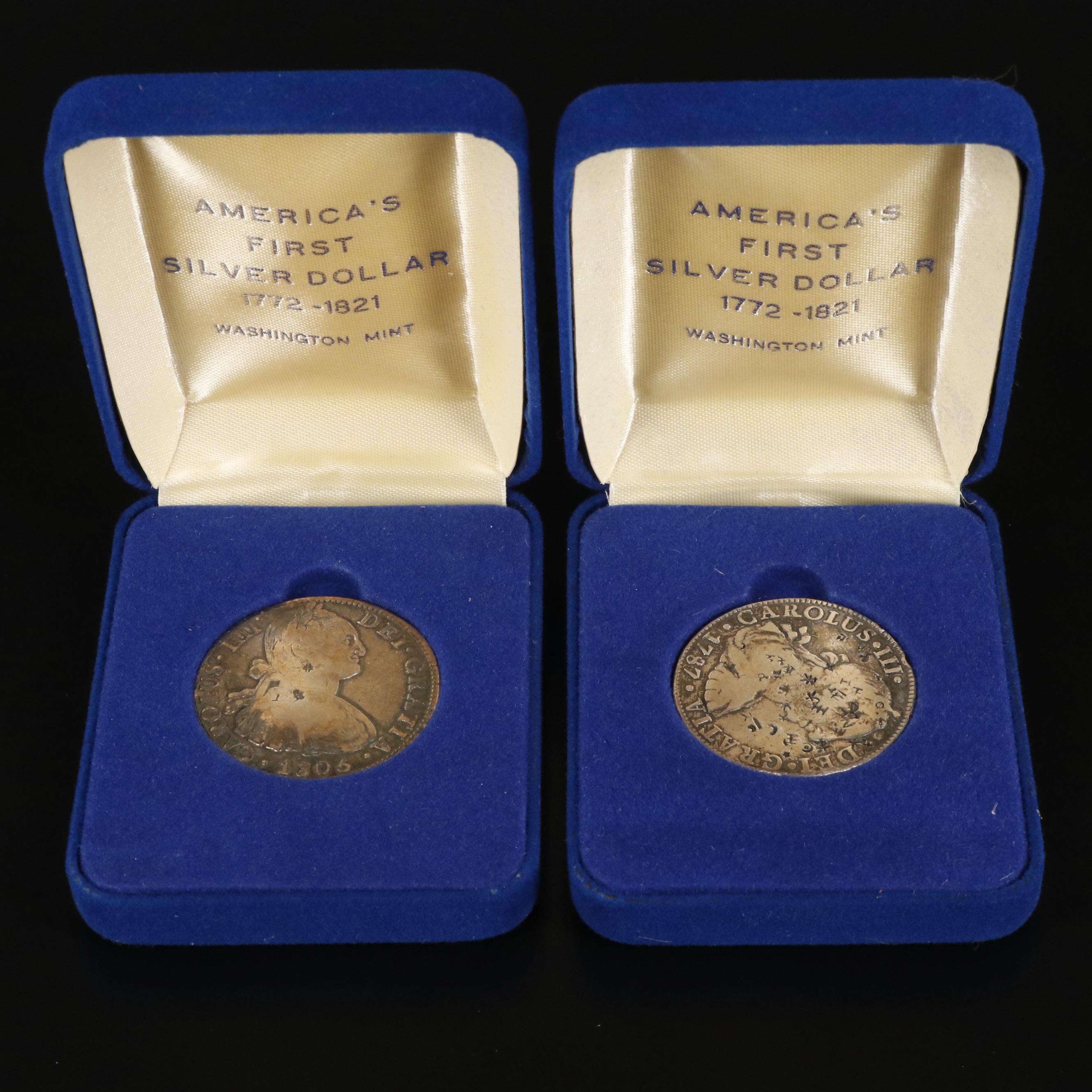 Two Spanish Colonial 8-Reales Silver Coins