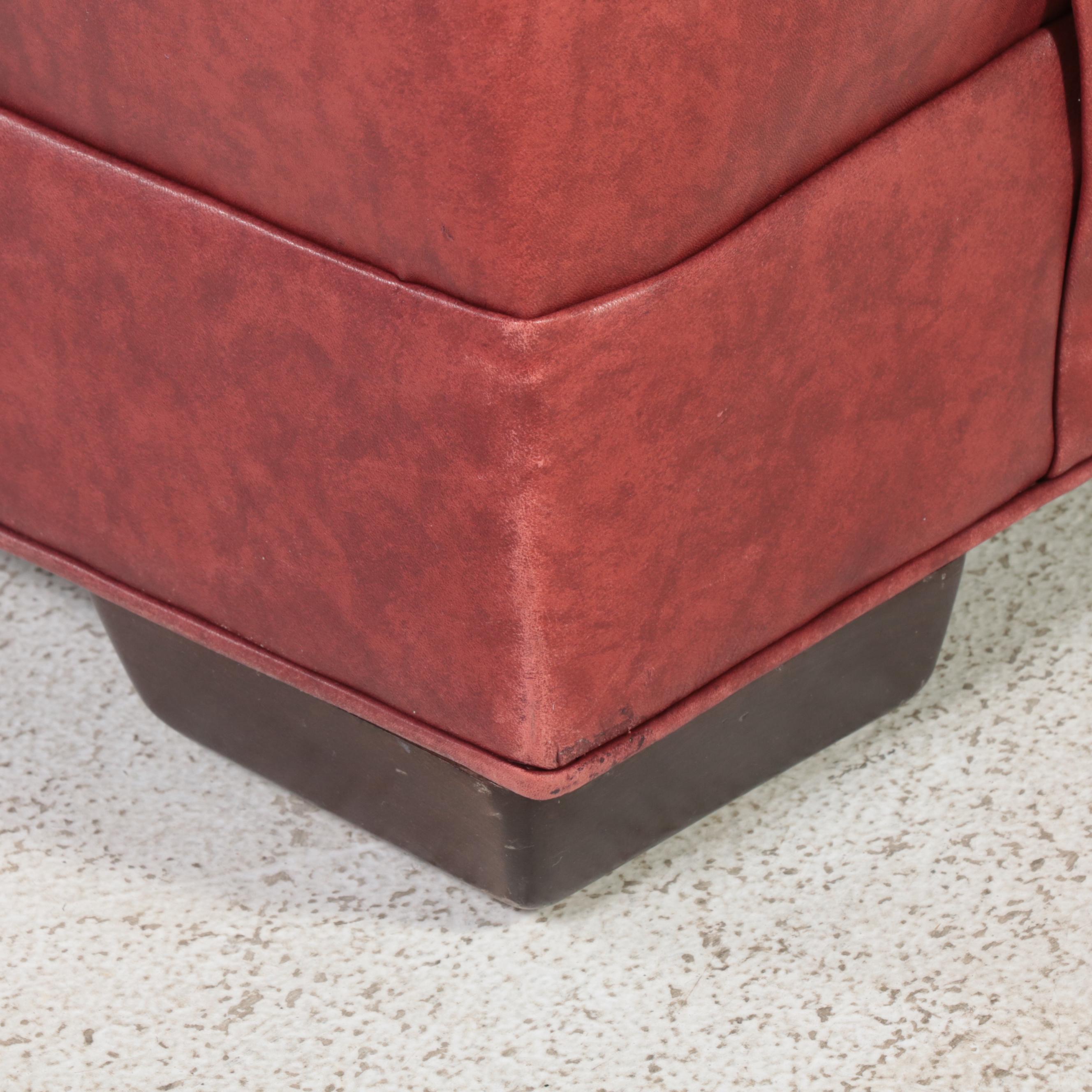 Clayton Marcus Leather Easy Armchair with Ottoman