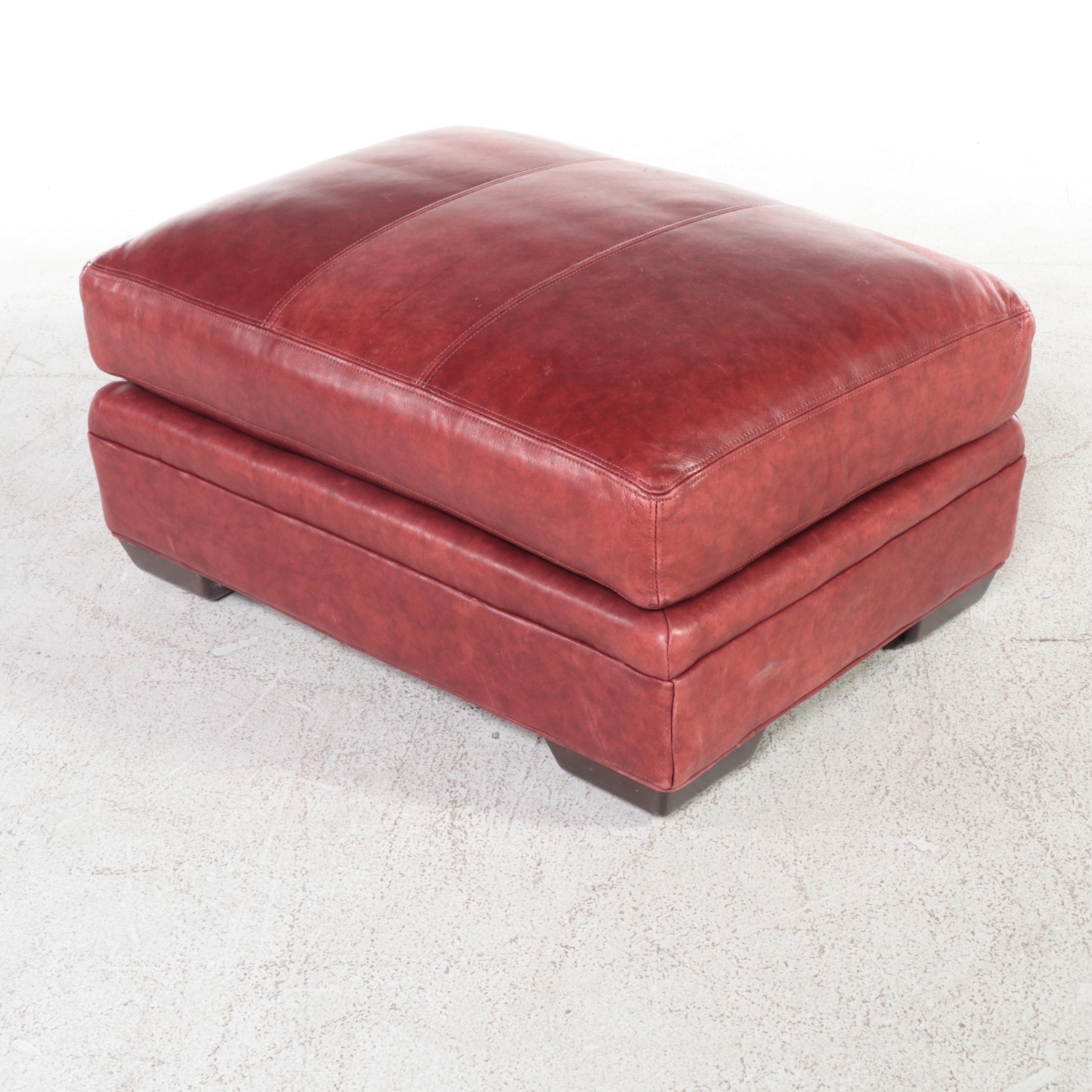 Clayton Marcus Leather Easy Armchair with Ottoman
