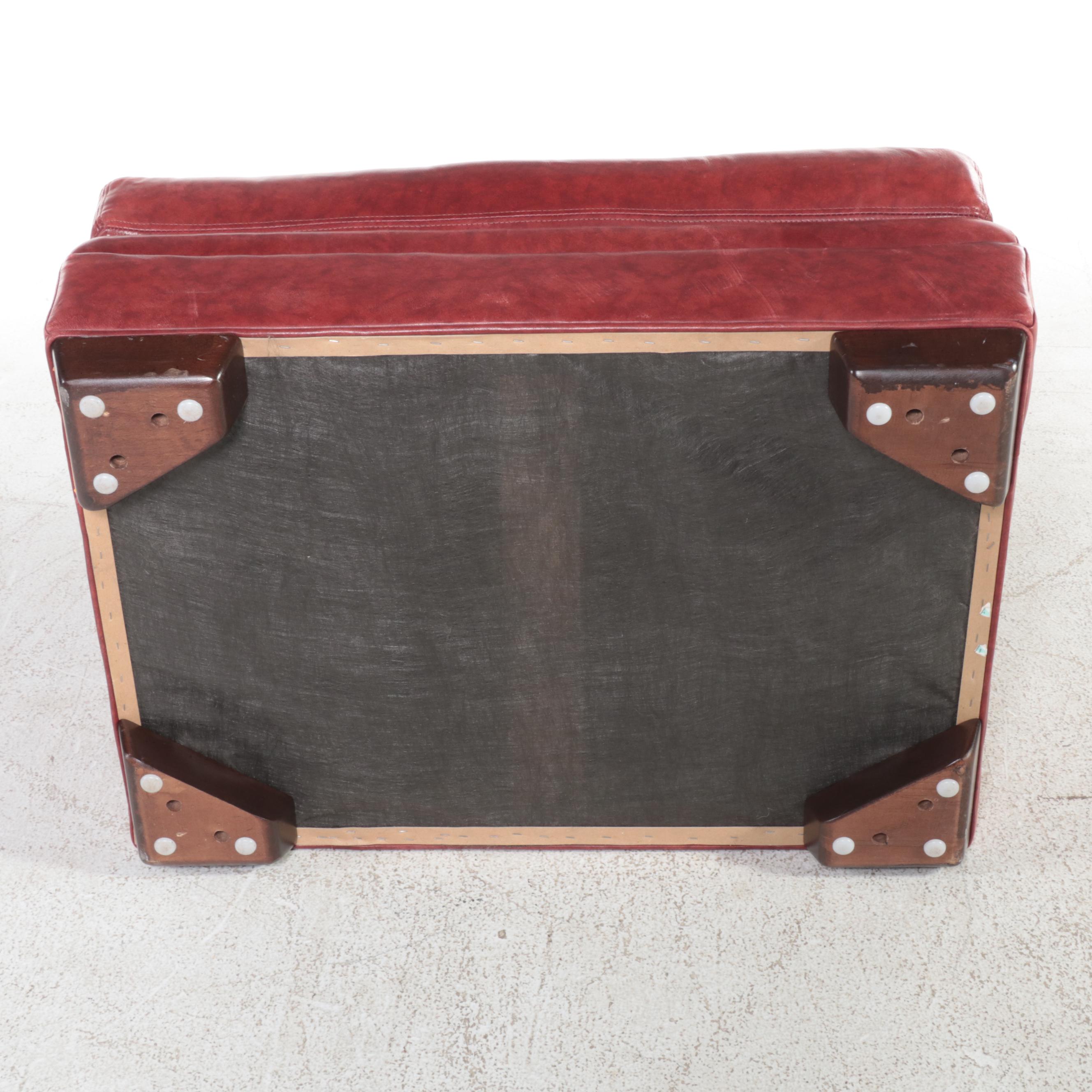 Clayton Marcus Leather Easy Armchair with Ottoman