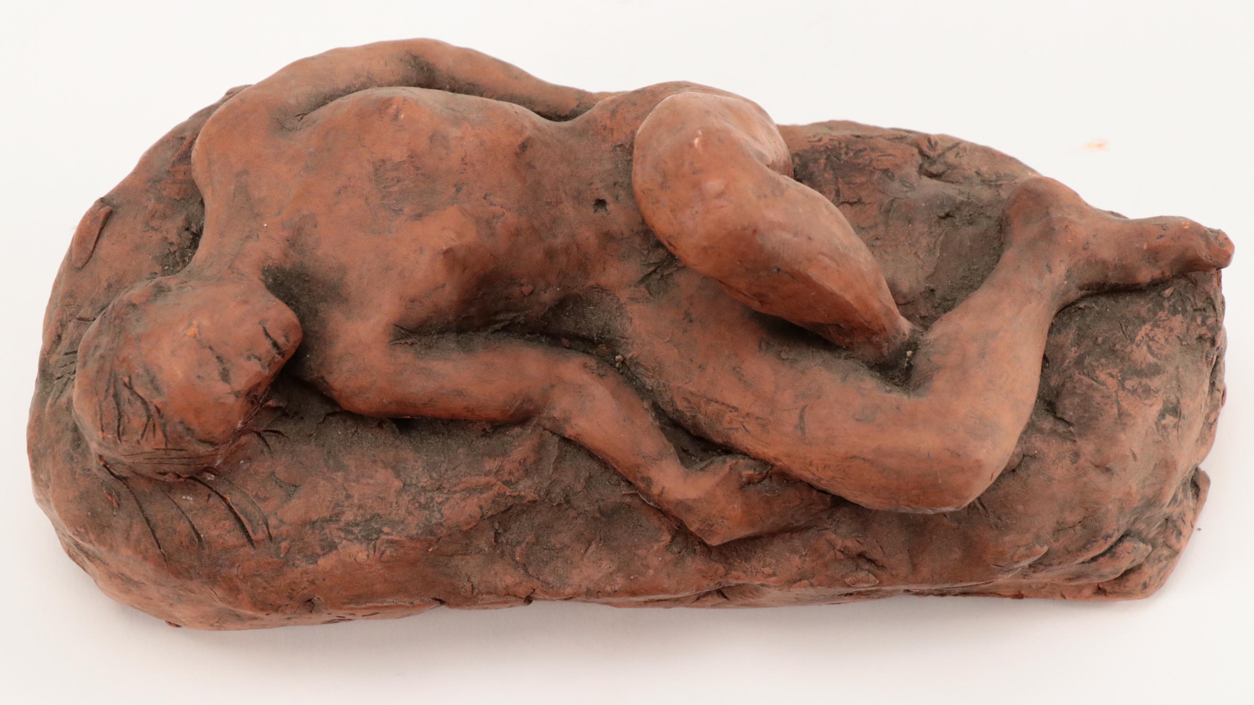 Gary Ross Hand-Built Ceramic High Relief Sculptures of Reclining Female Nudes