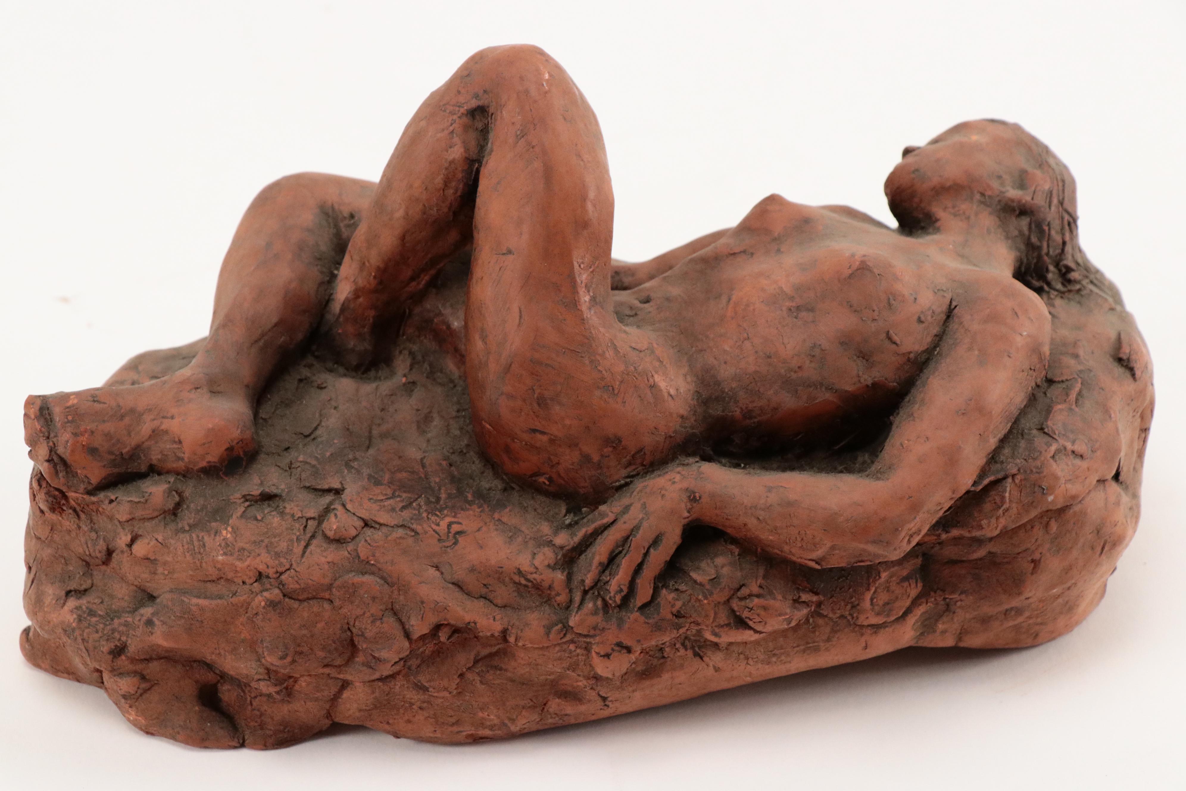 Gary Ross Hand-Built Ceramic High Relief Sculptures of Reclining Female Nudes