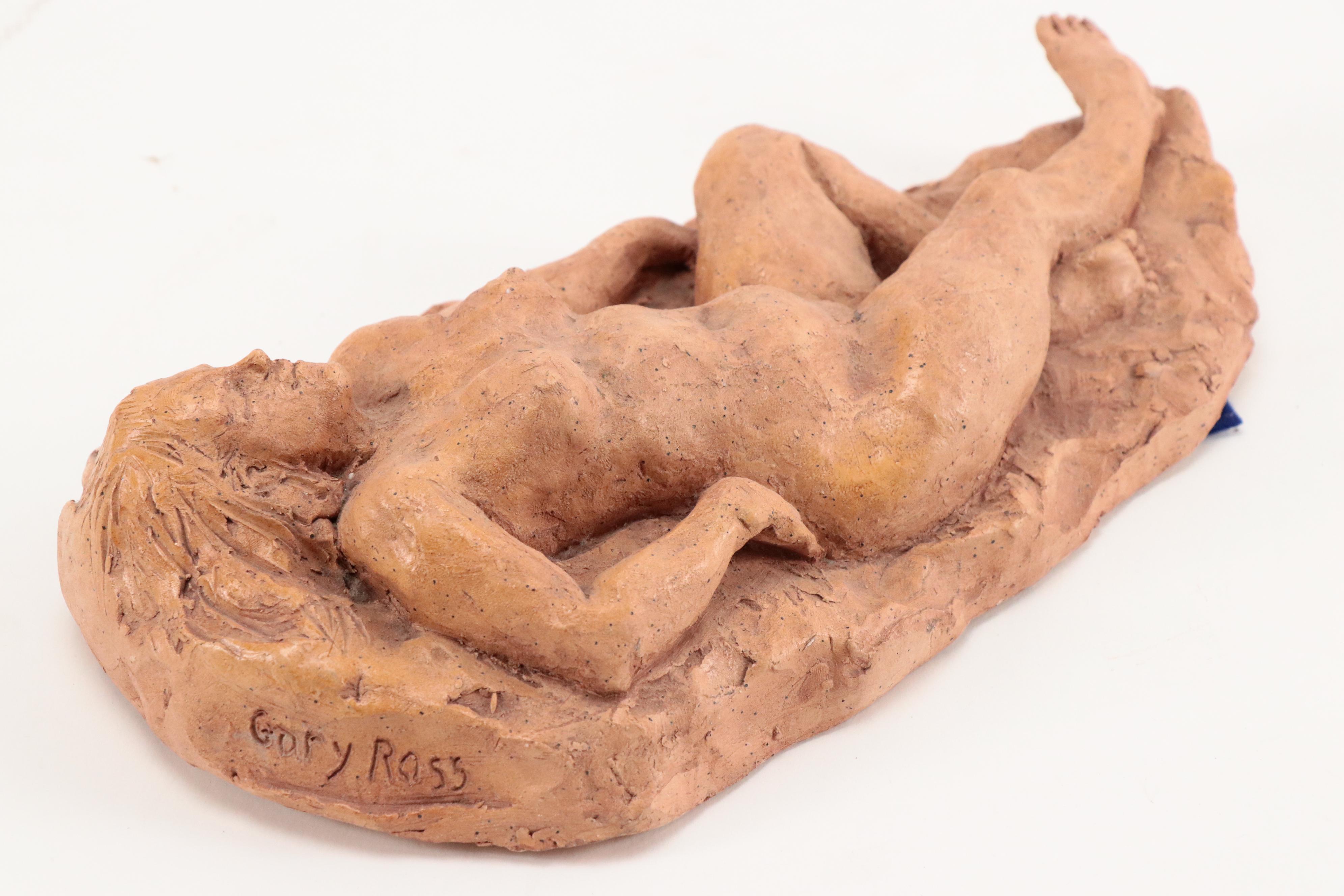 Gary Ross Hand-Built Ceramic High Relief Sculptures of Reclining Female Nudes