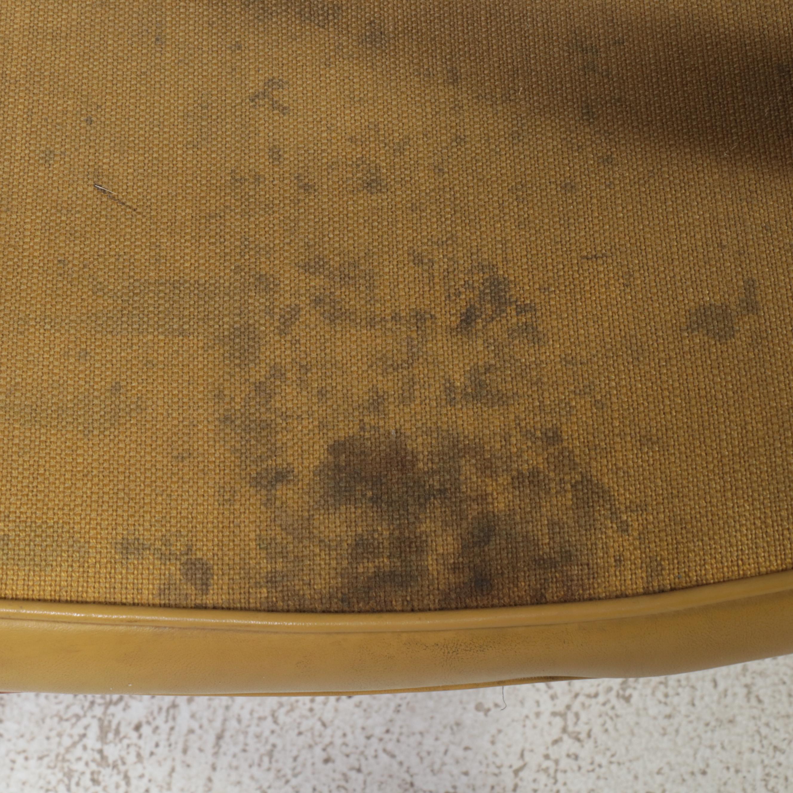 Four W.H. Gunlocke Mid Century Modern Walnut and Vinyl Armchairs