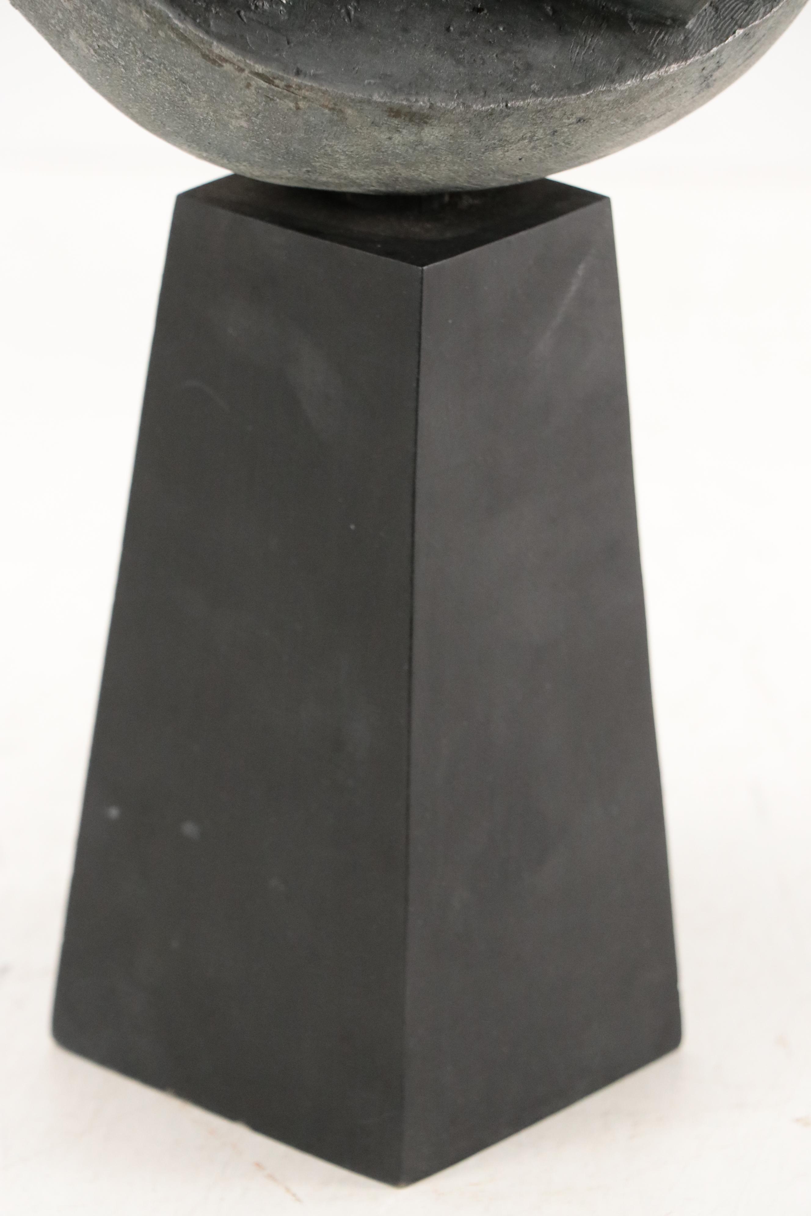 Modernist Geometric Cast Metal Sculpture