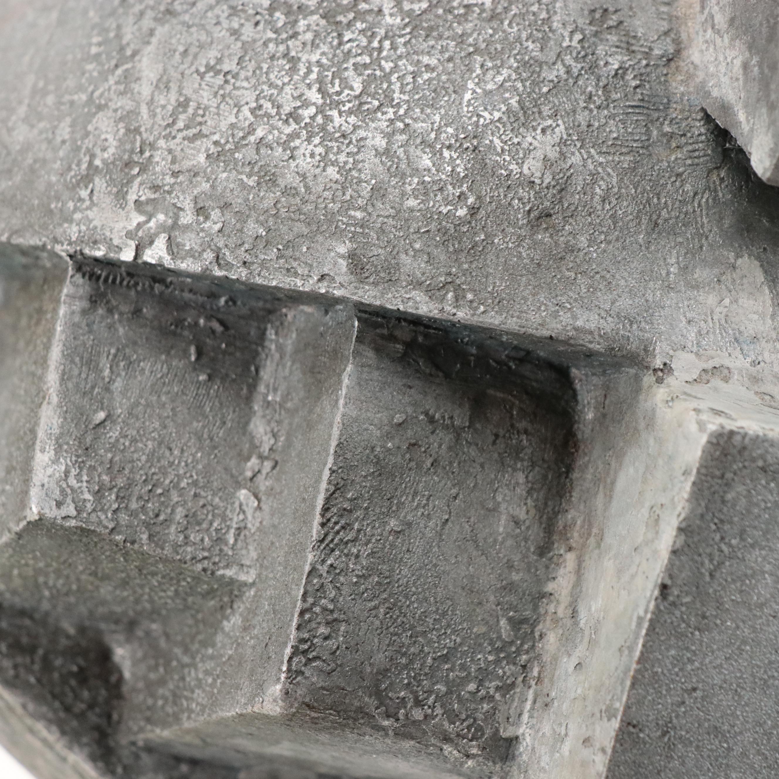 Modernist Geometric Cast Metal Sculpture