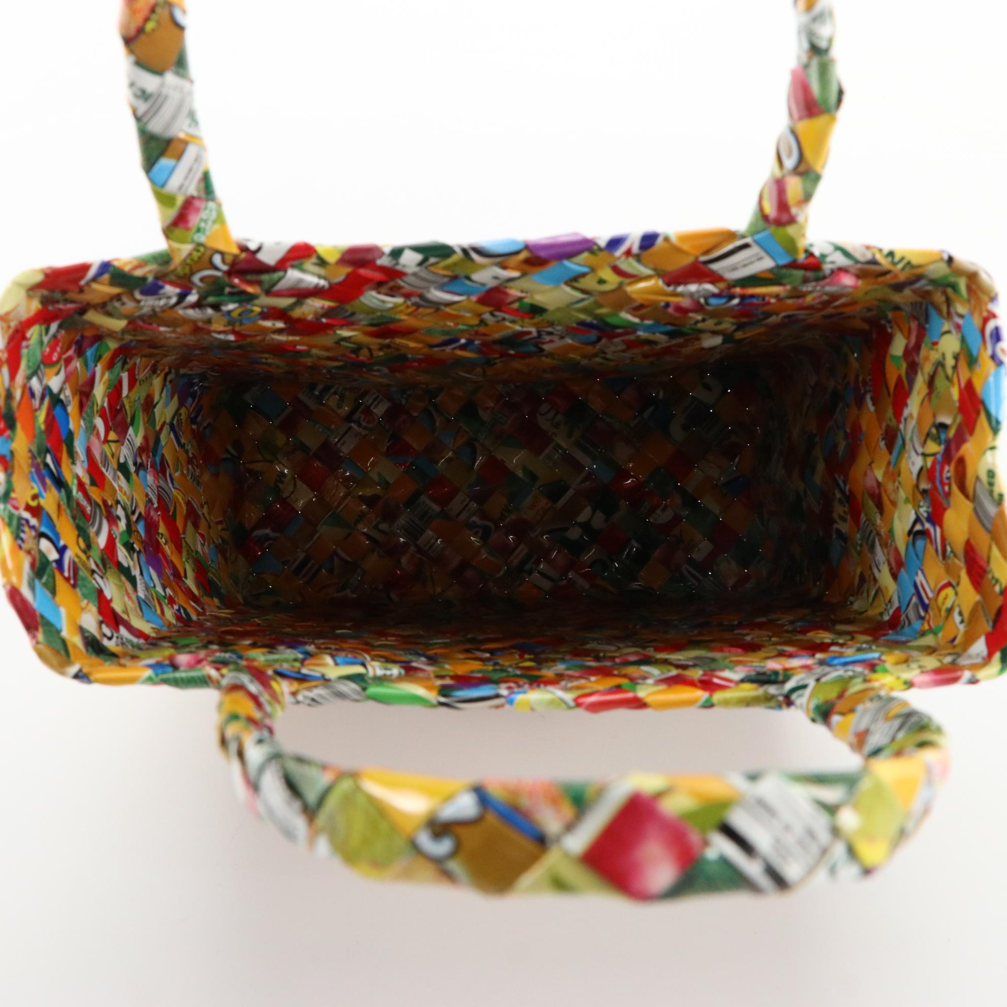 Handmade Woven Candy Wrapper Tote Bag, Shoulder Bag, and Zip Pouch