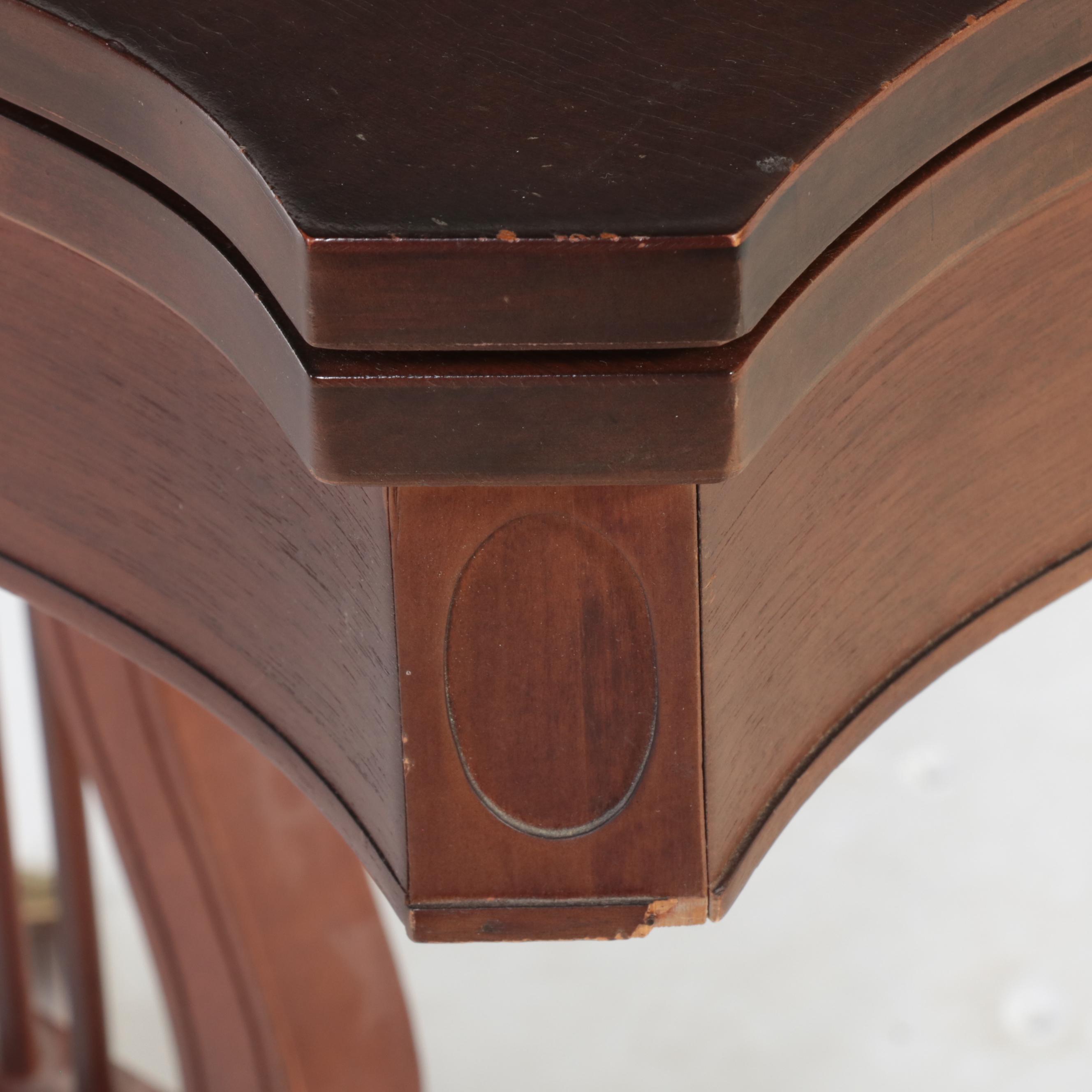 Mersman Classical Style Mahogany Lyre-Base Games Table, Mid-20th Century