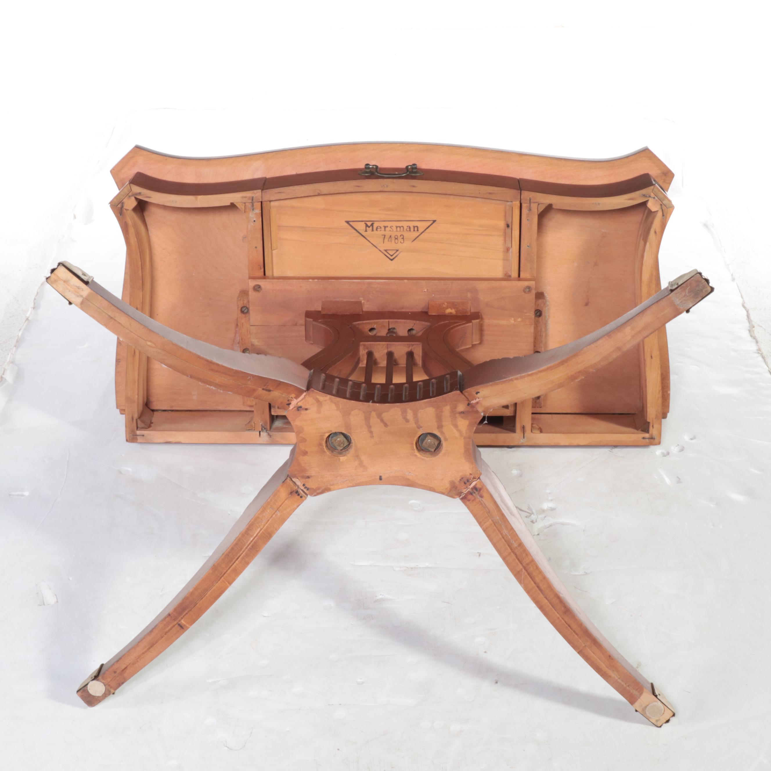 Mersman Classical Style Mahogany Lyre-Base Games Table, Mid-20th Century