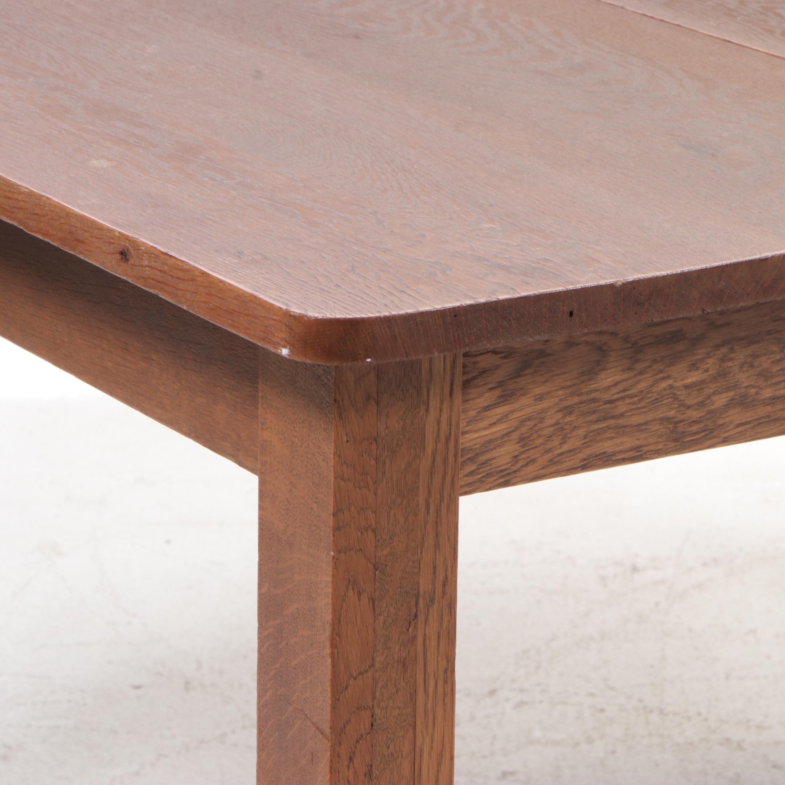 Arts and Crafts Oak Extending Dining Table, Early 20th Century