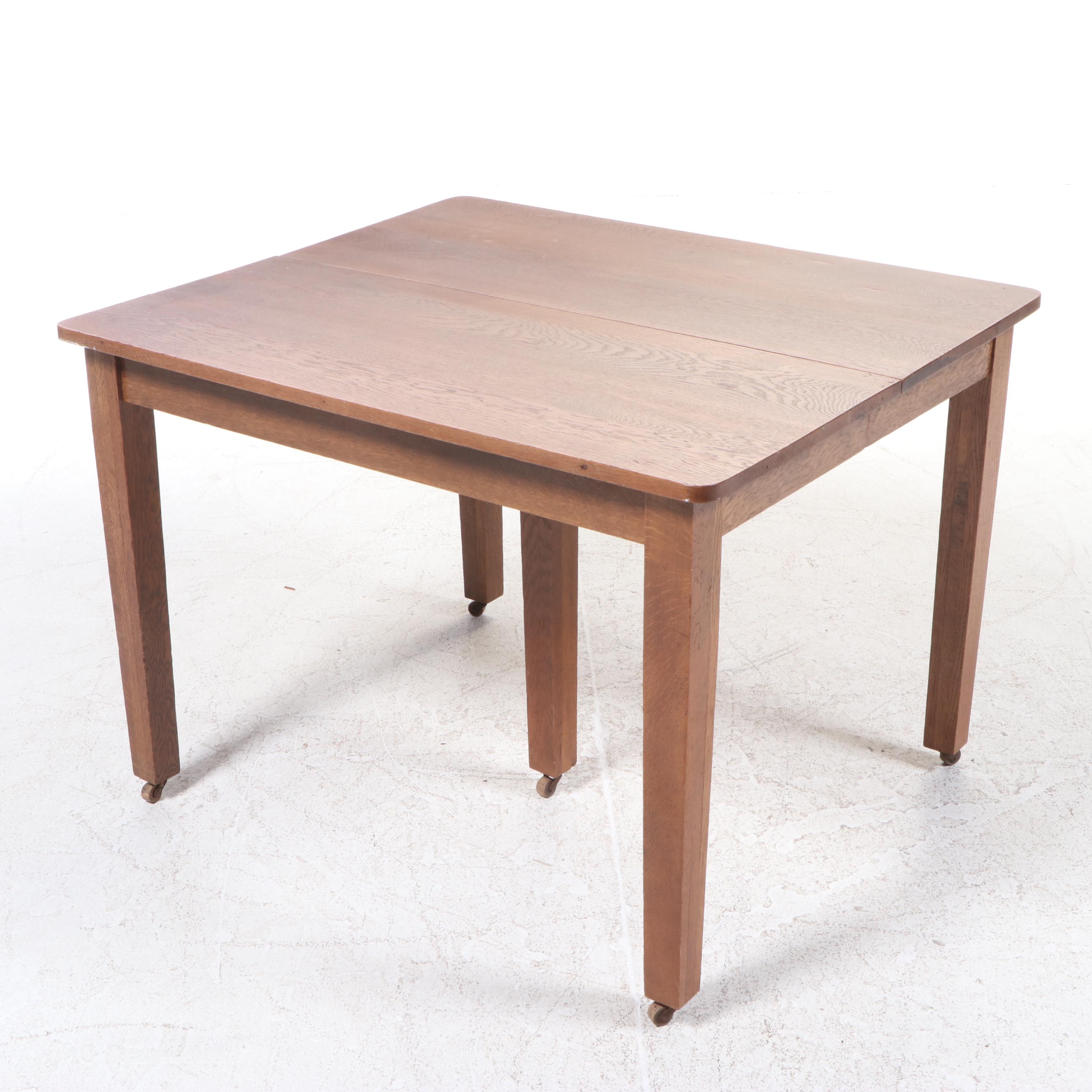 Arts and Crafts Oak Extending Dining Table, Early 20th Century