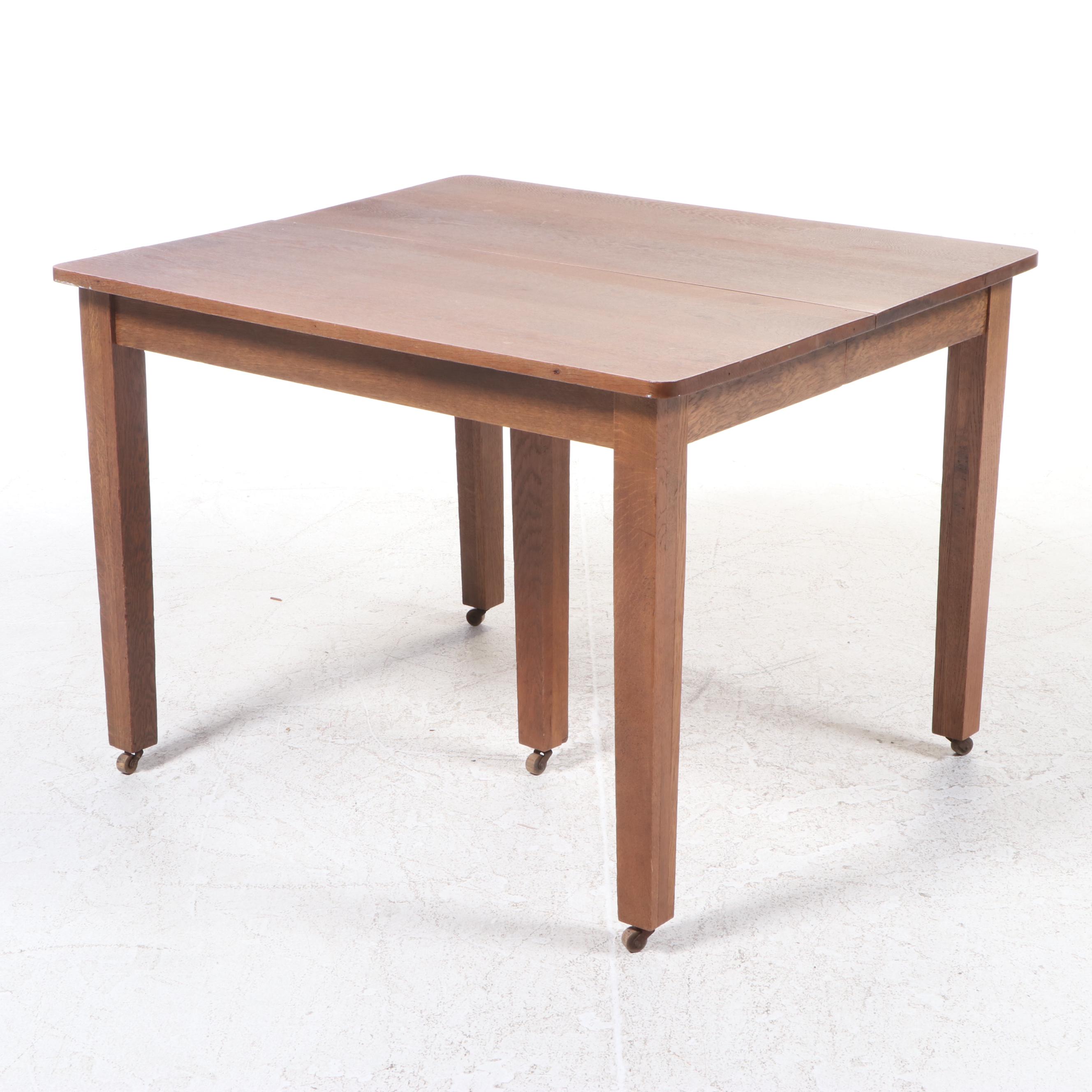 Arts and Crafts Oak Extending Dining Table, Early 20th Century