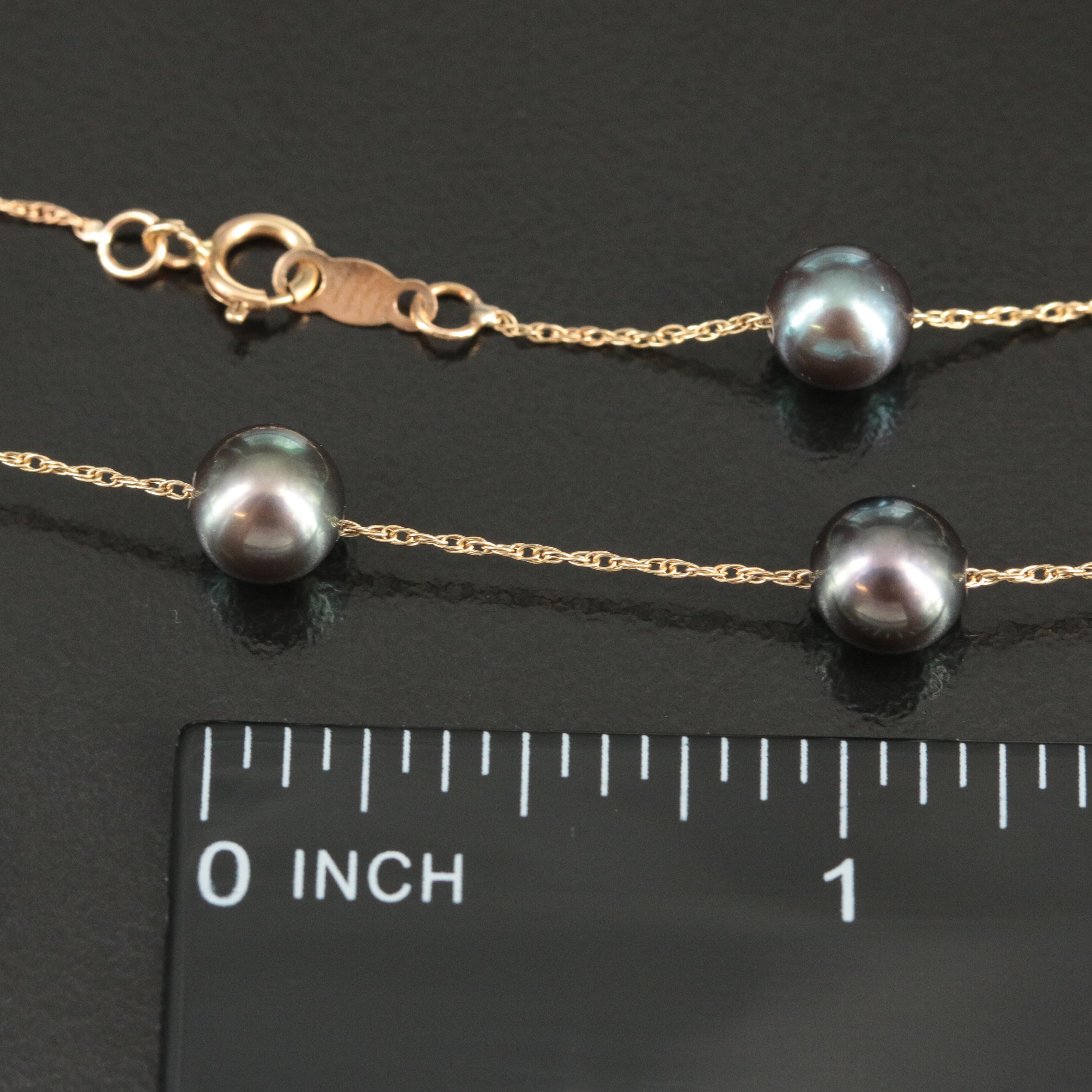 14K Pearl Station Necklace