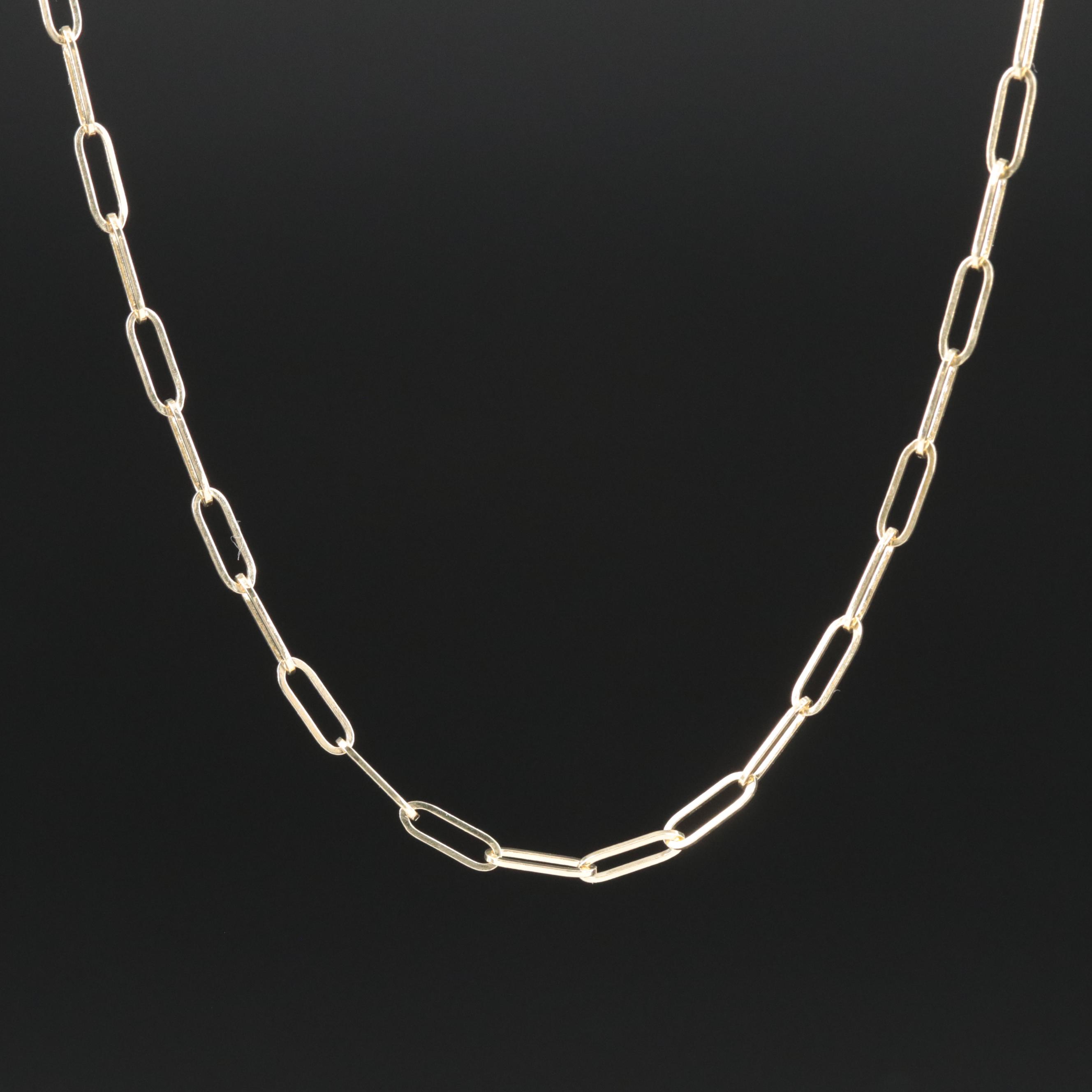 14K Paper Clip Chain Necklace
