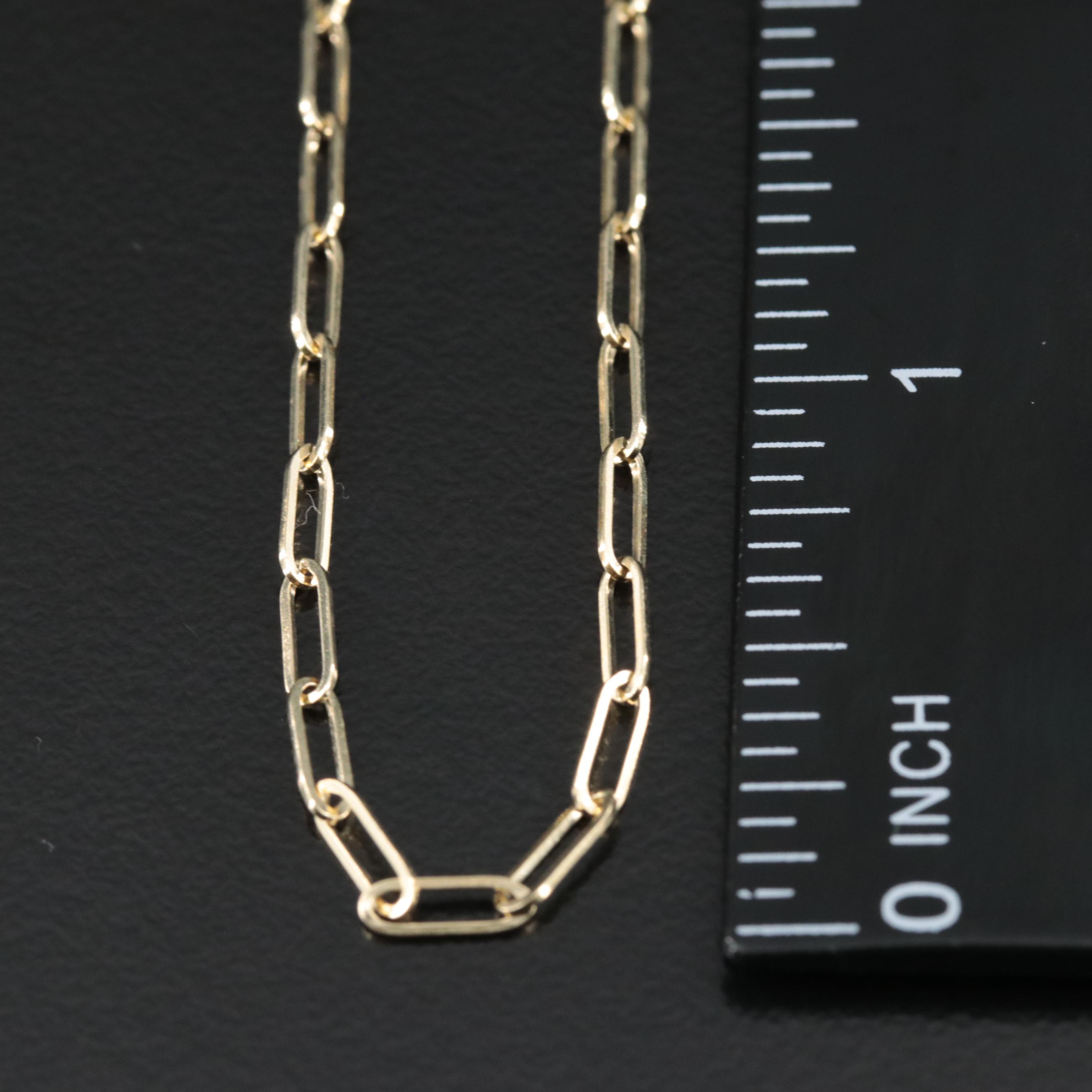 14K Paper Clip Chain Necklace