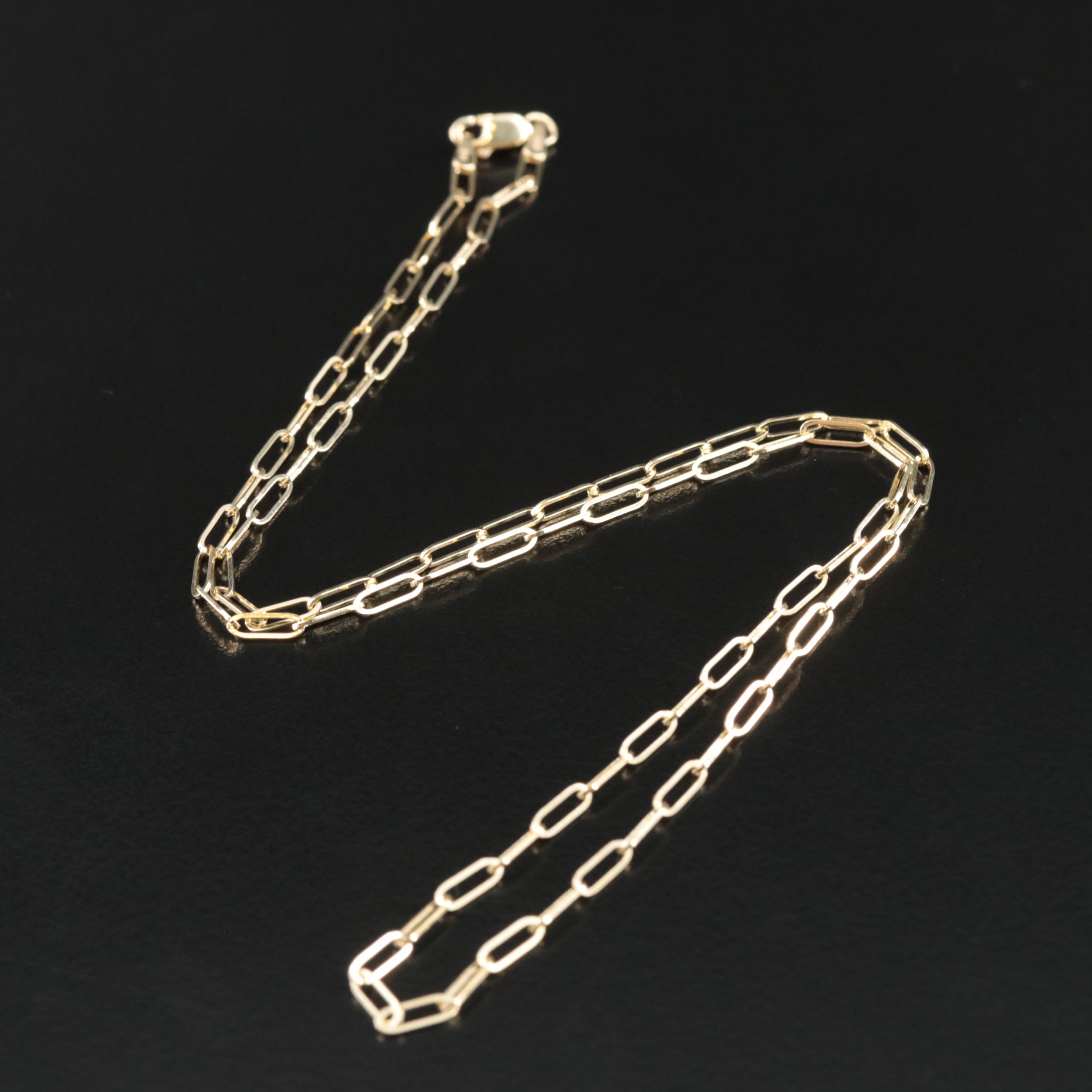 14K Paper Clip Chain Necklace
