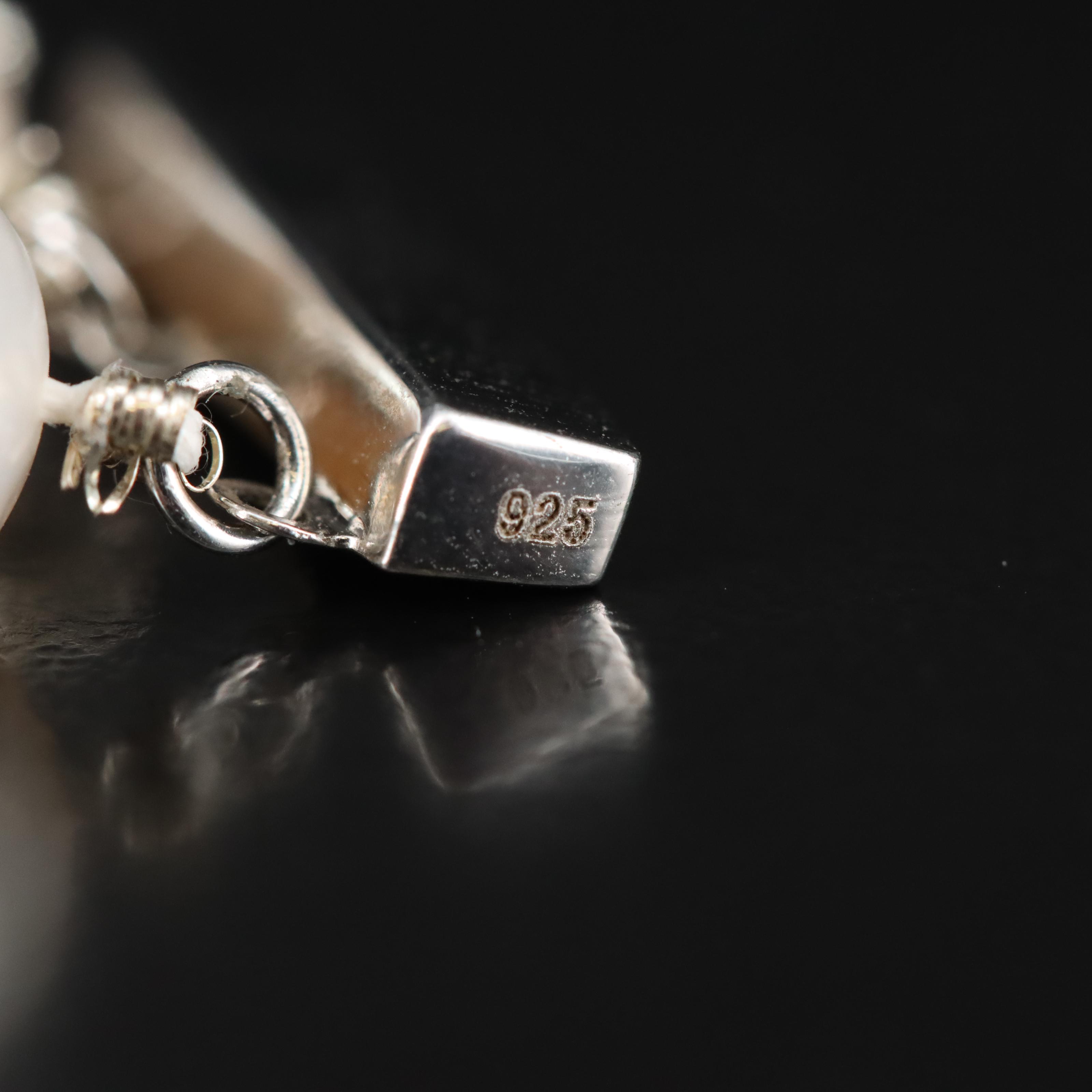 Triple Strand Pearl Necklace with Sterling Clasp