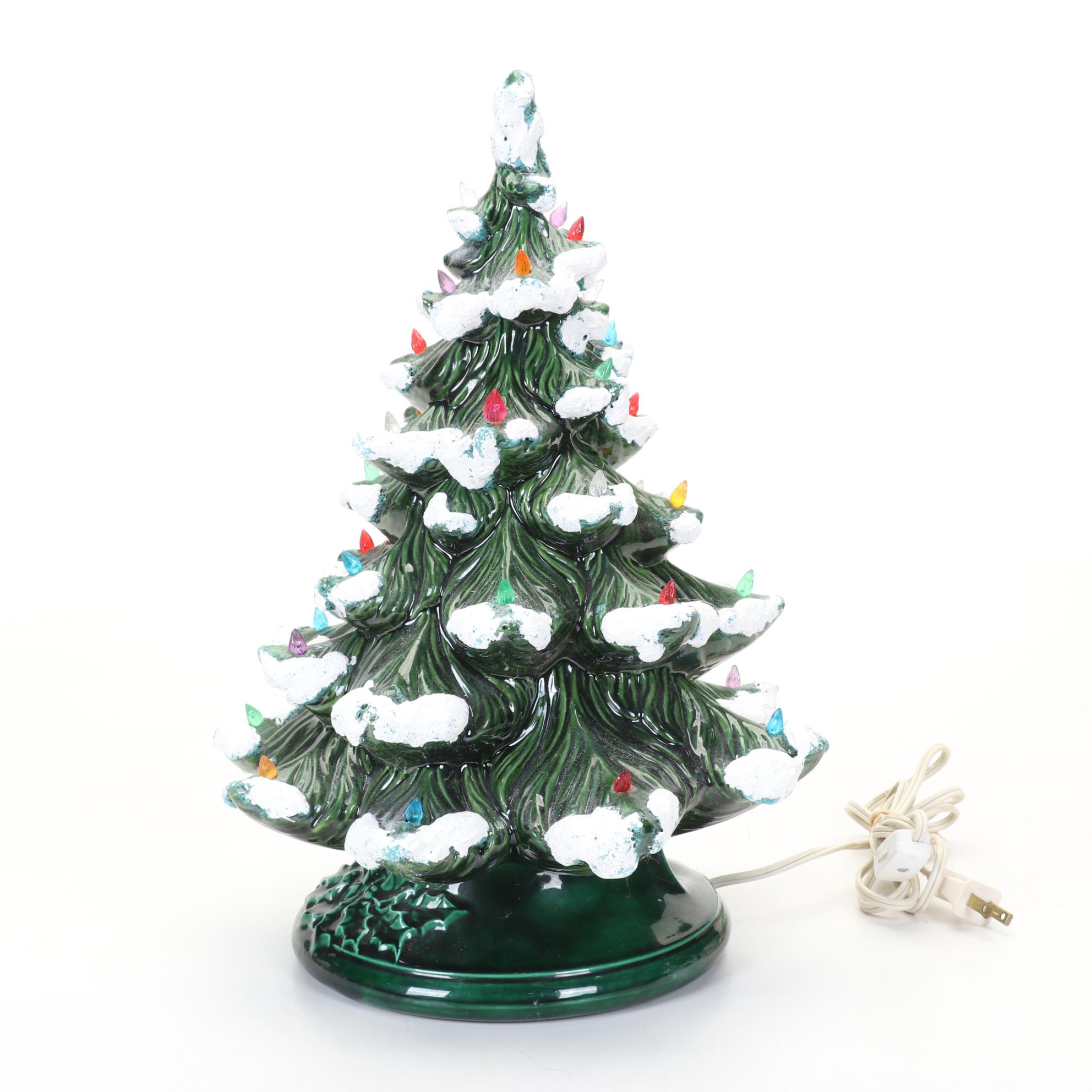 Atlantic Mold Illuminated Ceramic Christmas Tree With Base
