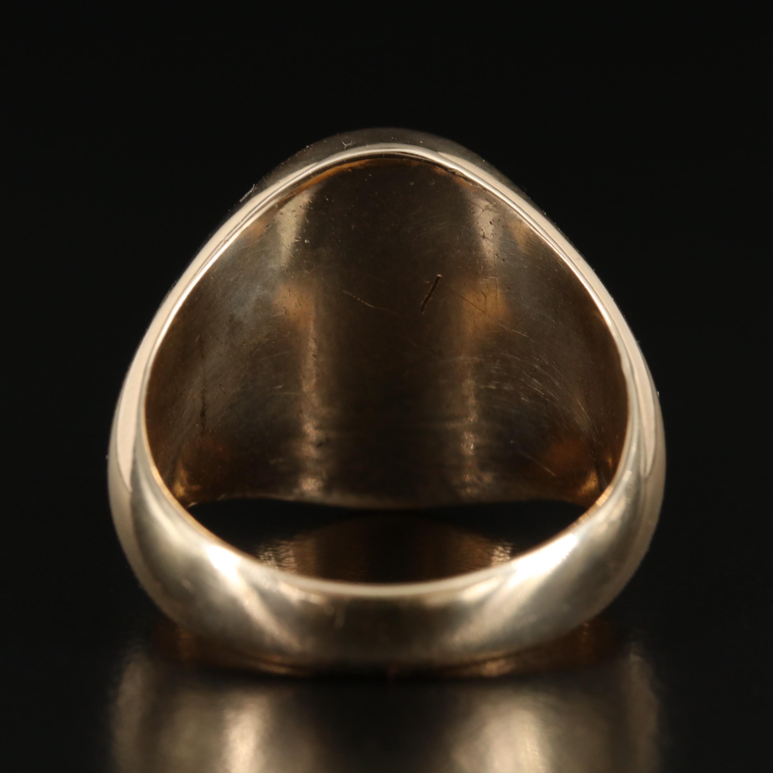 10K Hematite Intaglio Ring