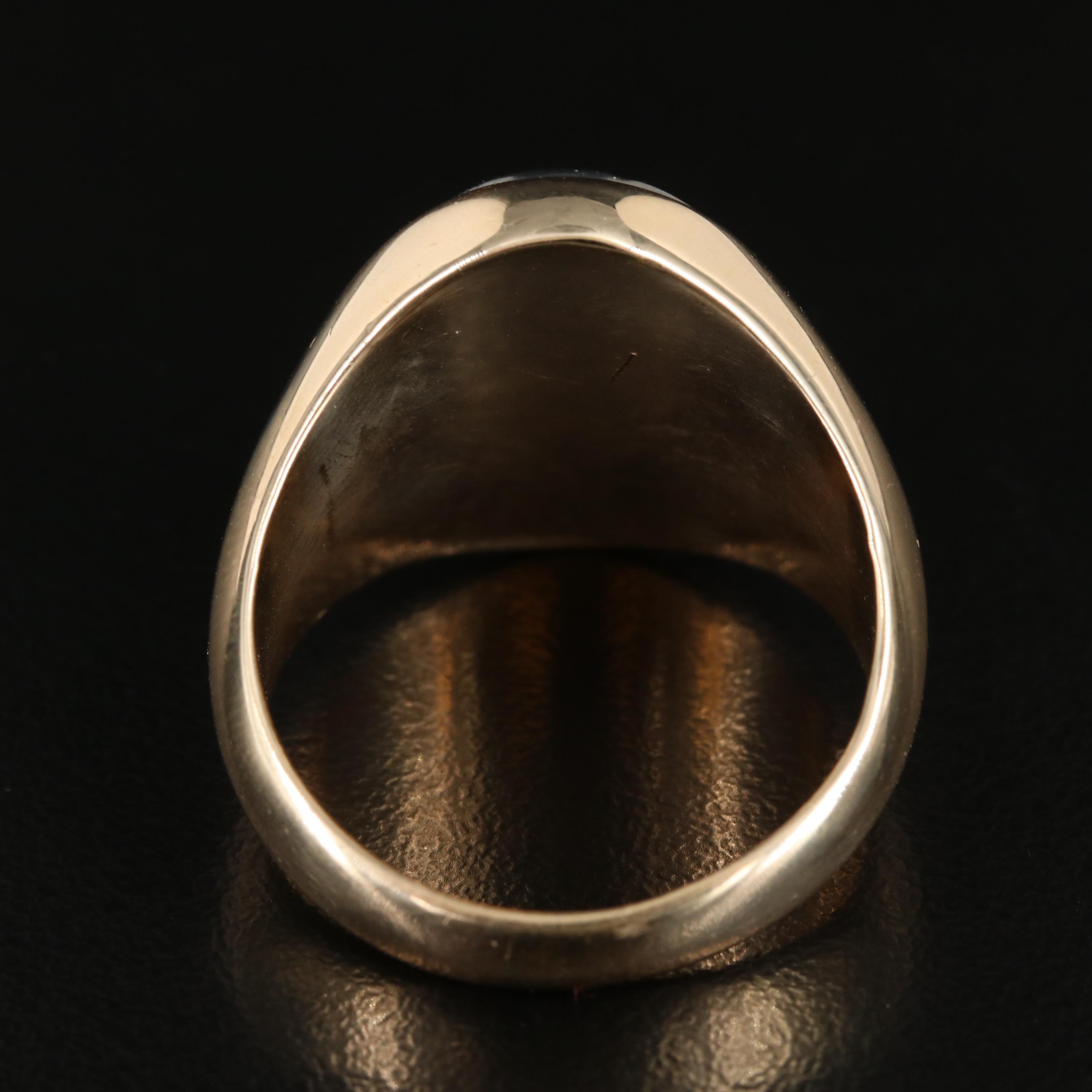 10K Hematite Intaglio Ring