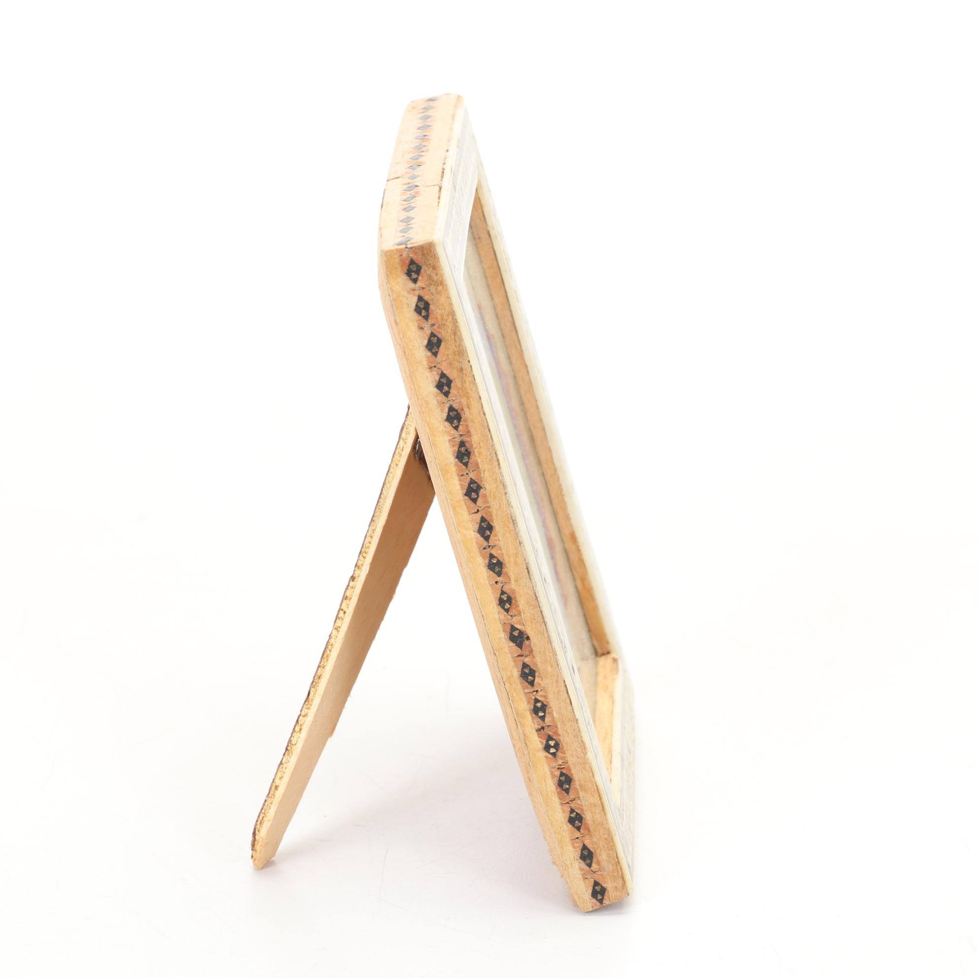 Middle Eastern Hand-Painted Shell Adornments In Brass Inlay Frames