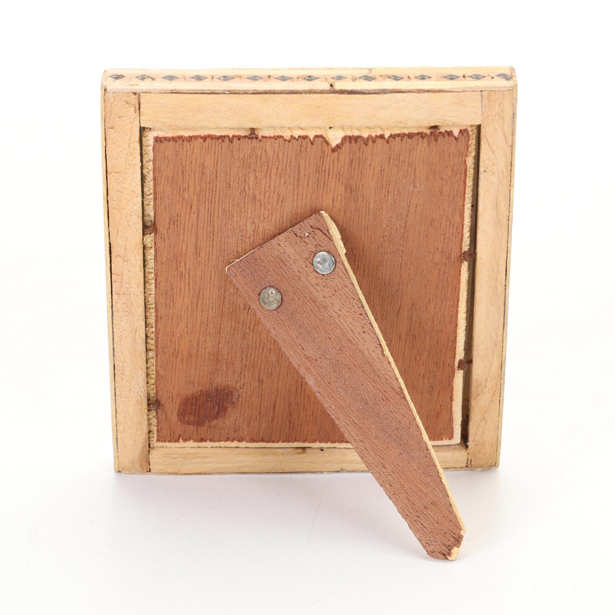 Middle Eastern Hand-Painted Shell Adornments In Brass Inlay Frames