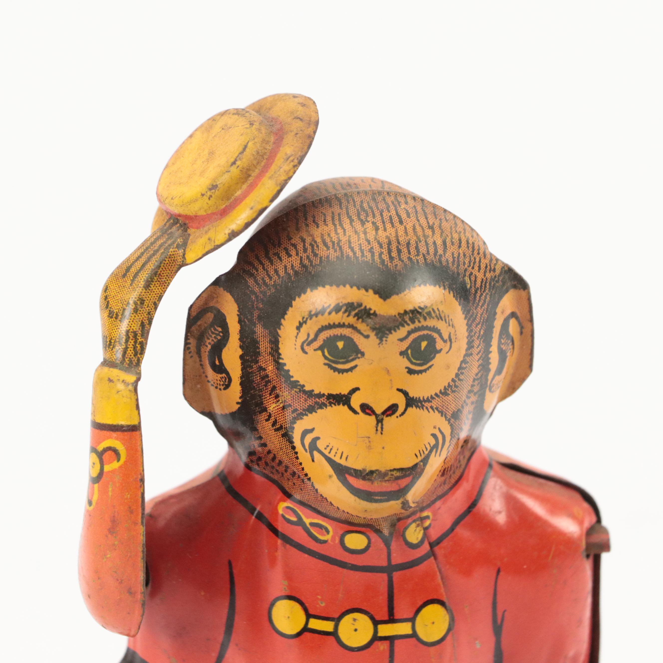 J. Chien & Co. Tin Litho Mechanical Bank with Japanese Dragonfly Wind-Up Toys