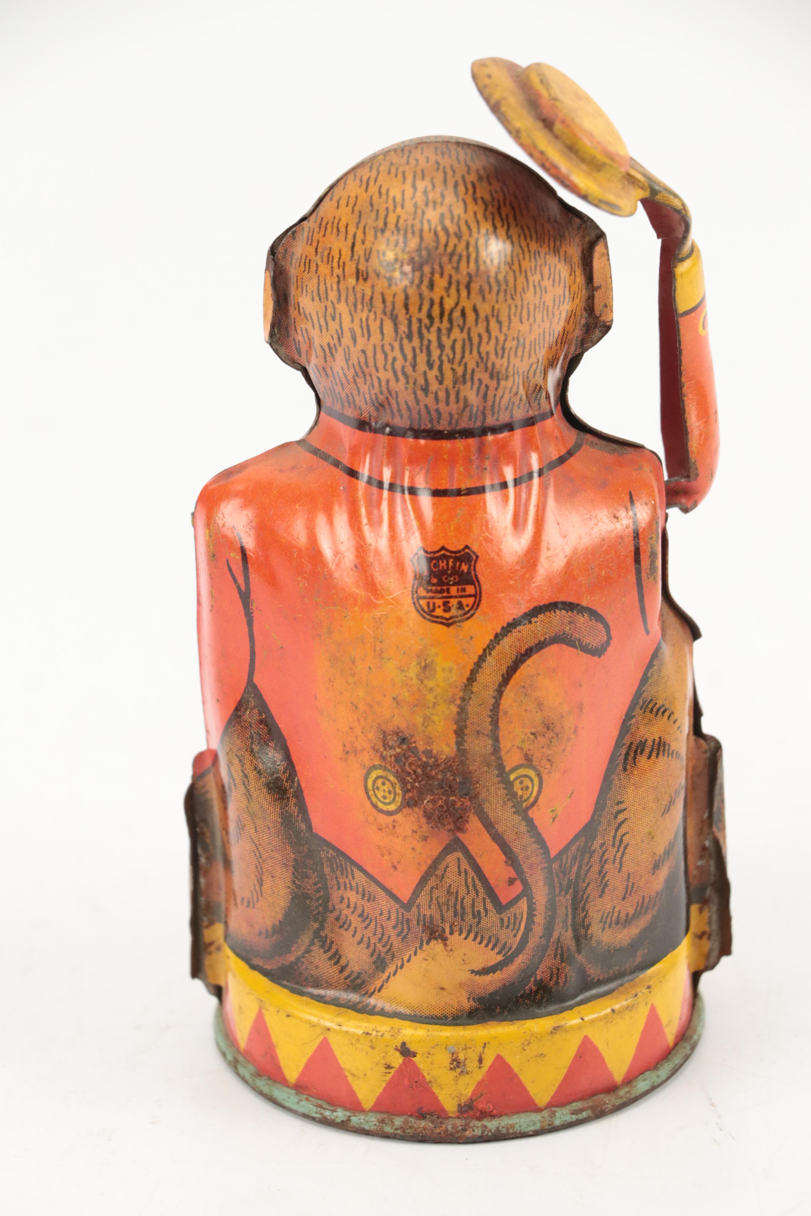 J. Chien & Co. Tin Litho Mechanical Bank with Japanese Dragonfly Wind-Up Toys