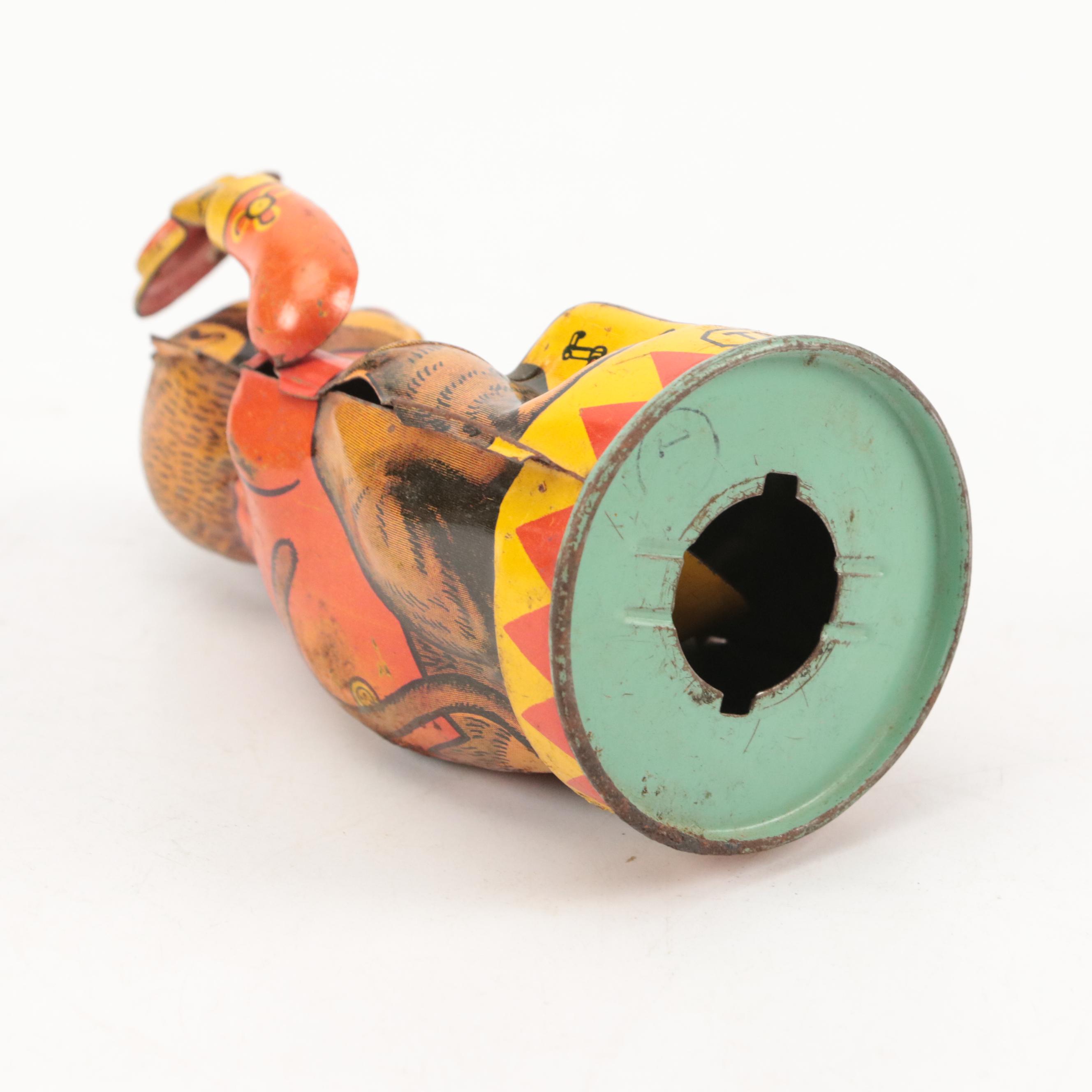 J. Chien & Co. Tin Litho Mechanical Bank with Japanese Dragonfly Wind-Up Toys