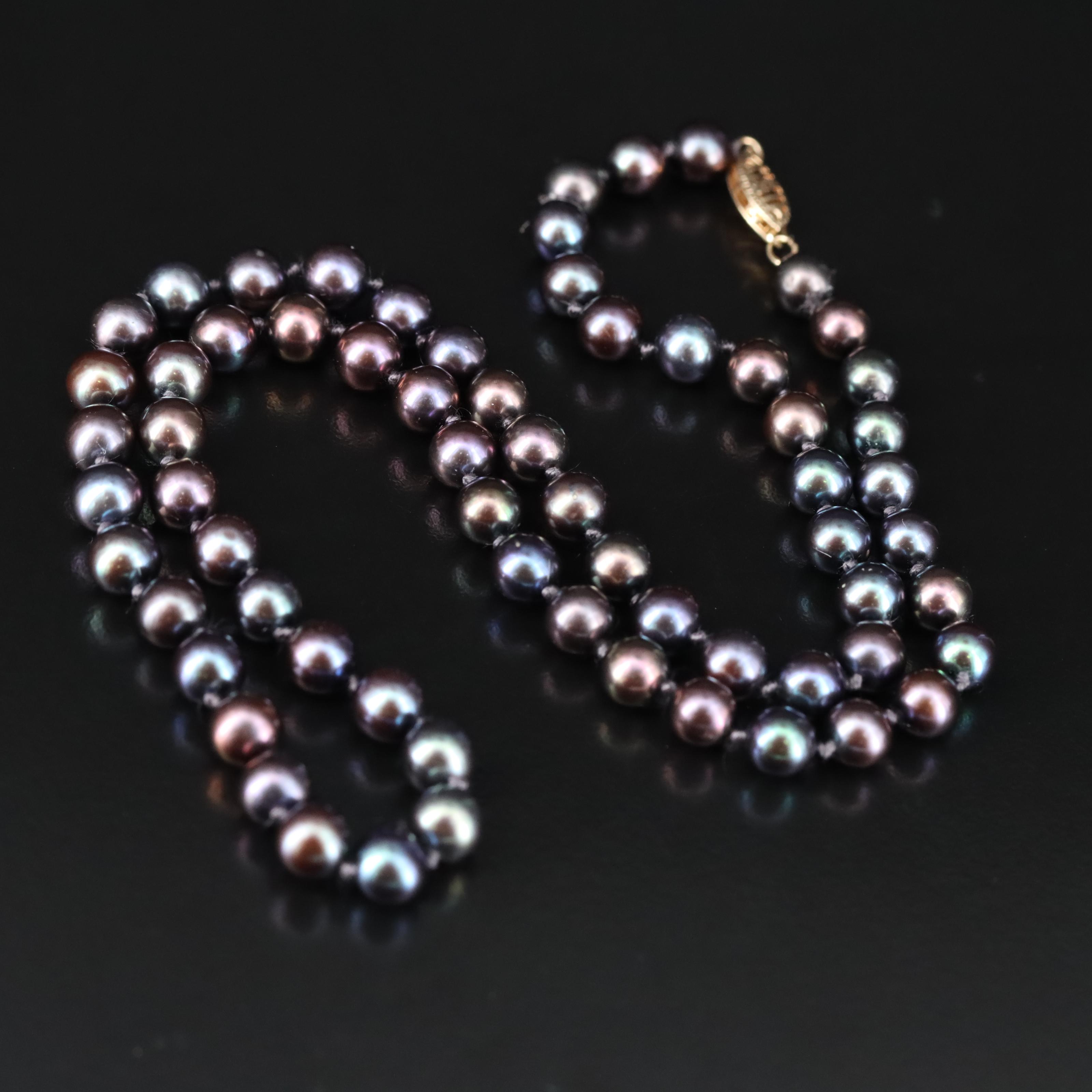 Pearl Necklace with 14K Clasp