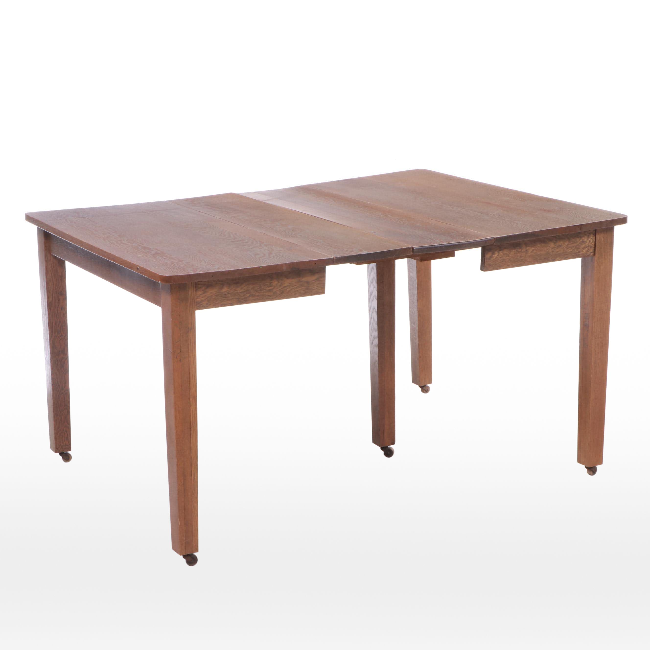Arts and Crafts Oak Extending Dining Table, Early 20th Century