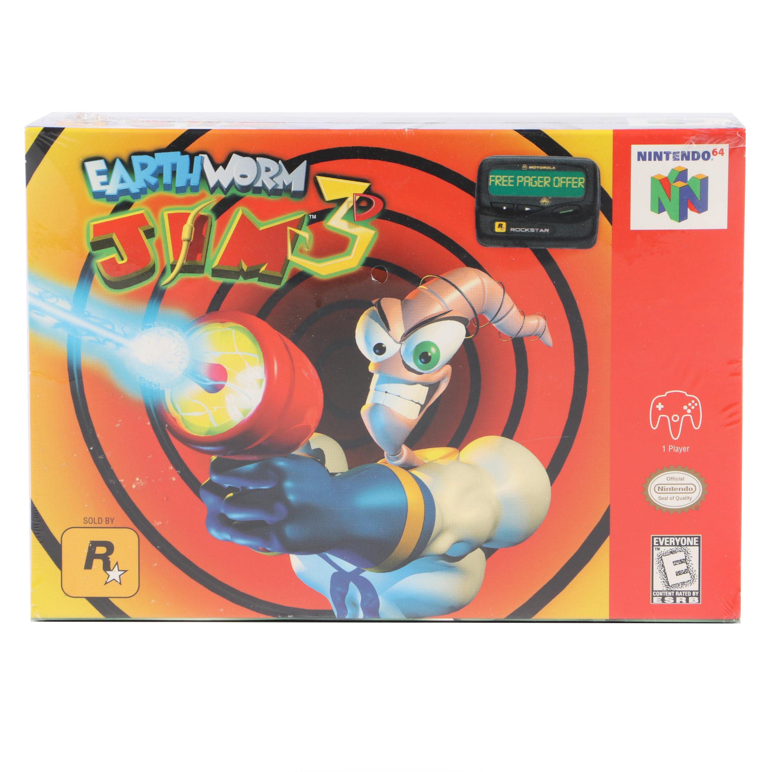Sealed Earthworm Jim 3D Video Game for Nintendo 64