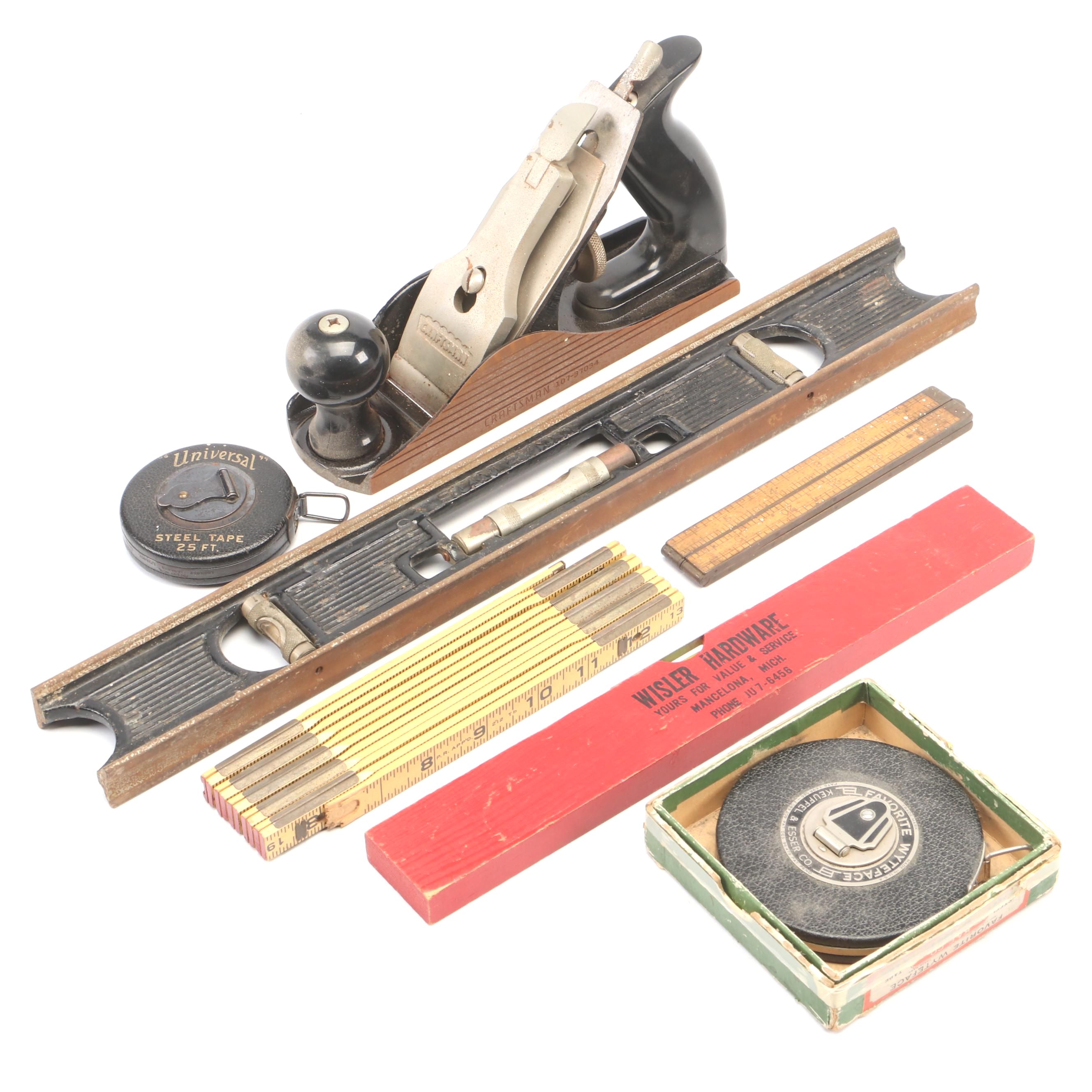 Craftsman Wood Planer with Spirit Levels, Tape Measure and Rulers