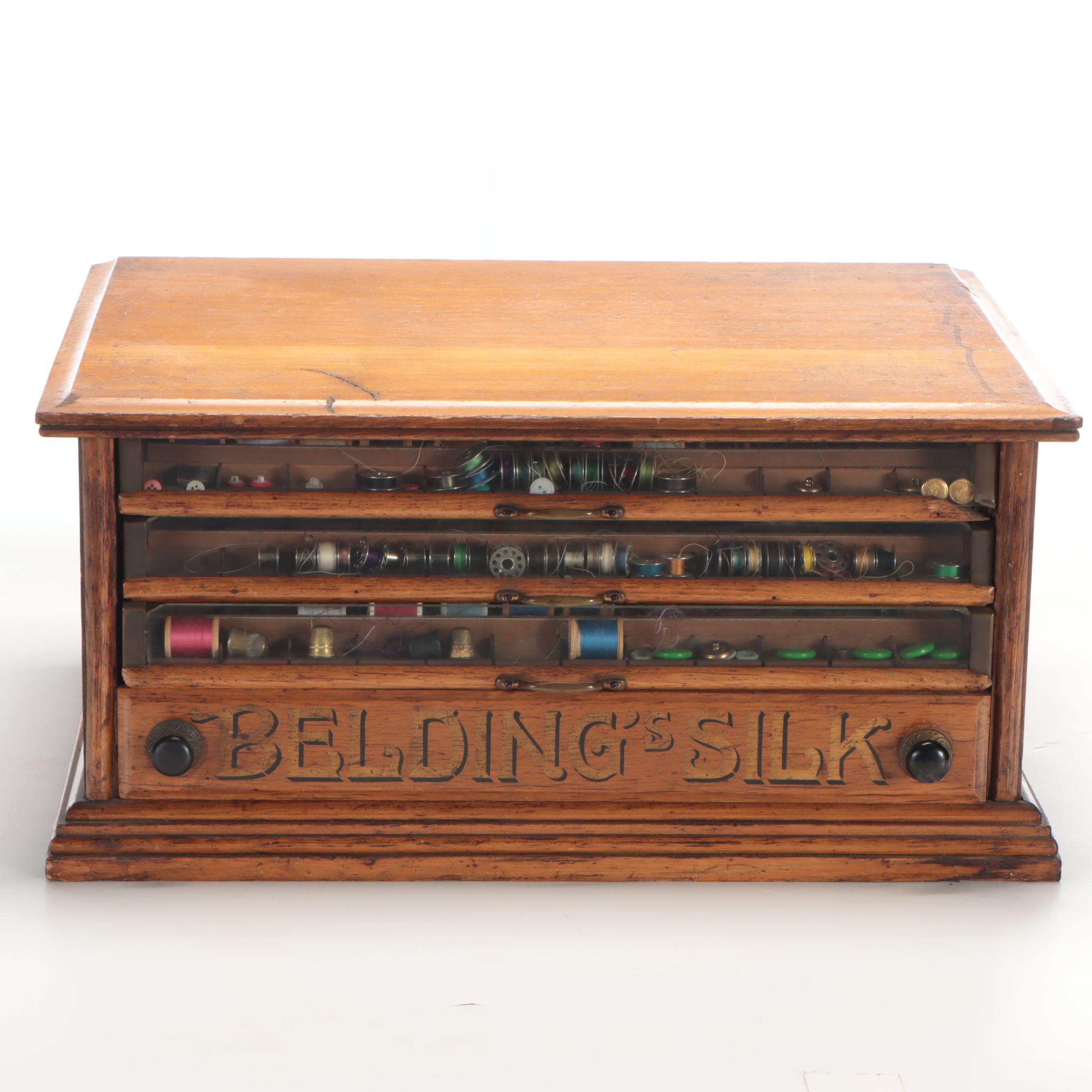 Victorian Belding's Silk Spool Cabinet