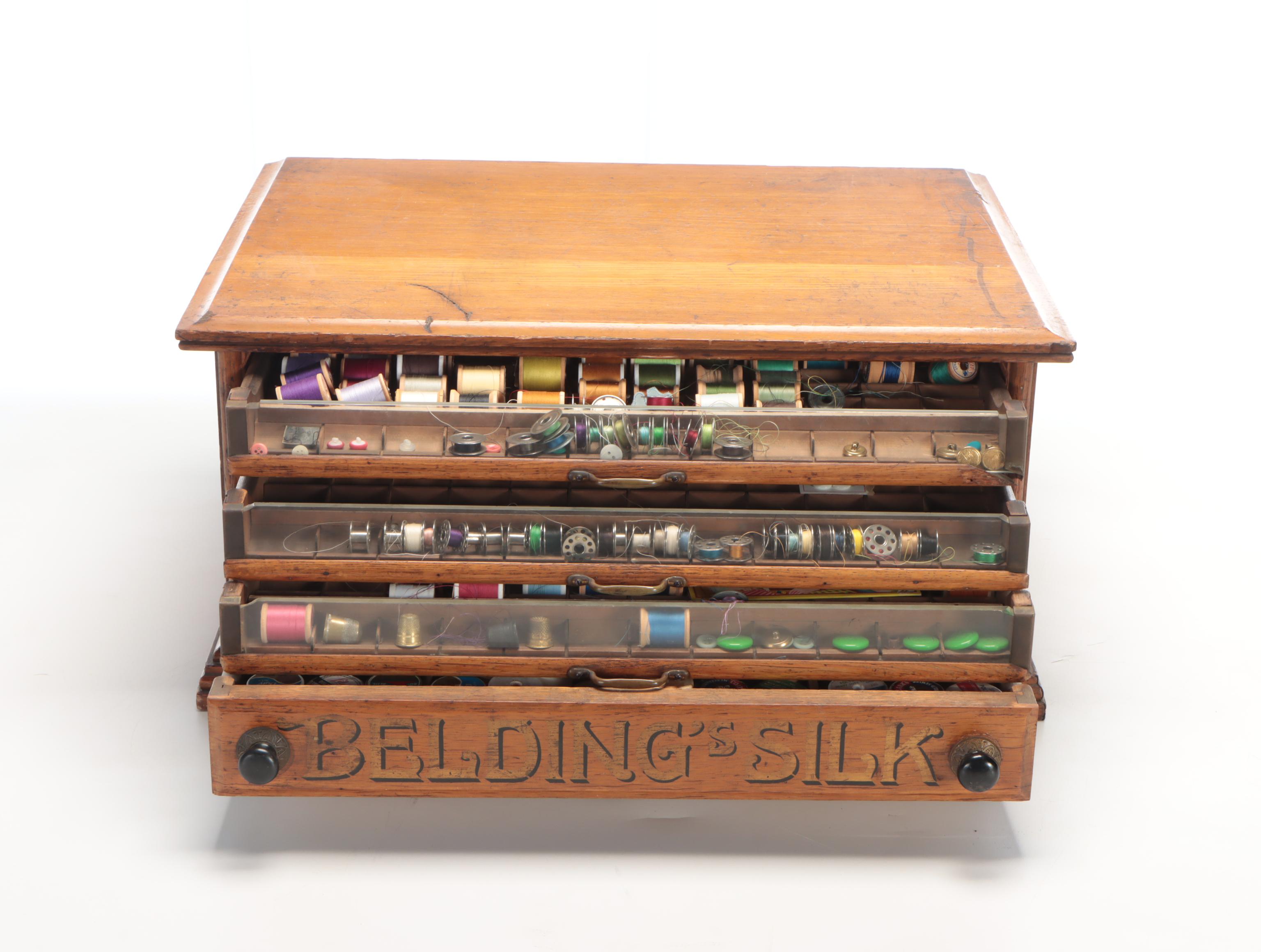 Victorian Belding's Silk Spool Cabinet