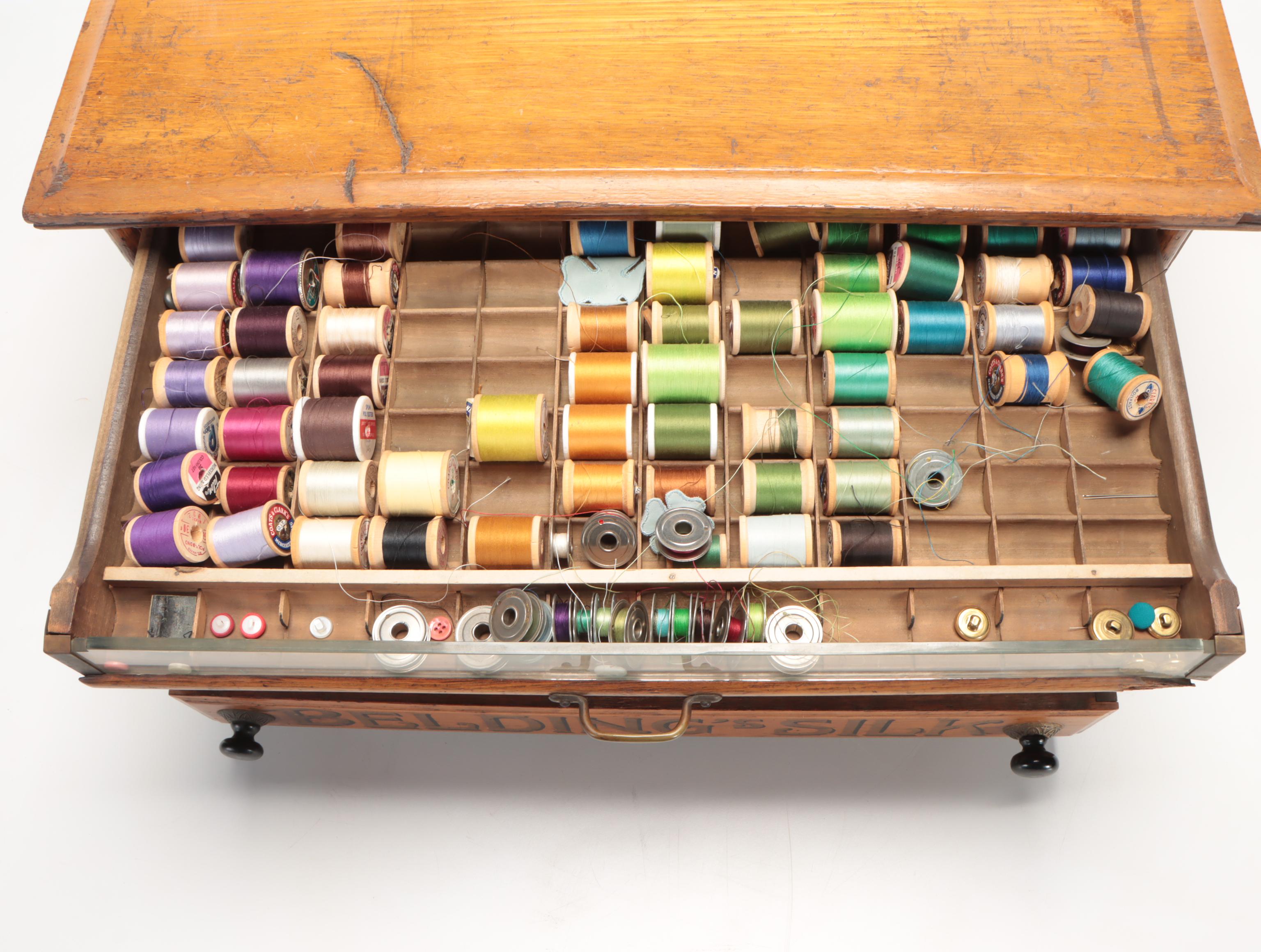 Victorian Belding's Silk Spool Cabinet