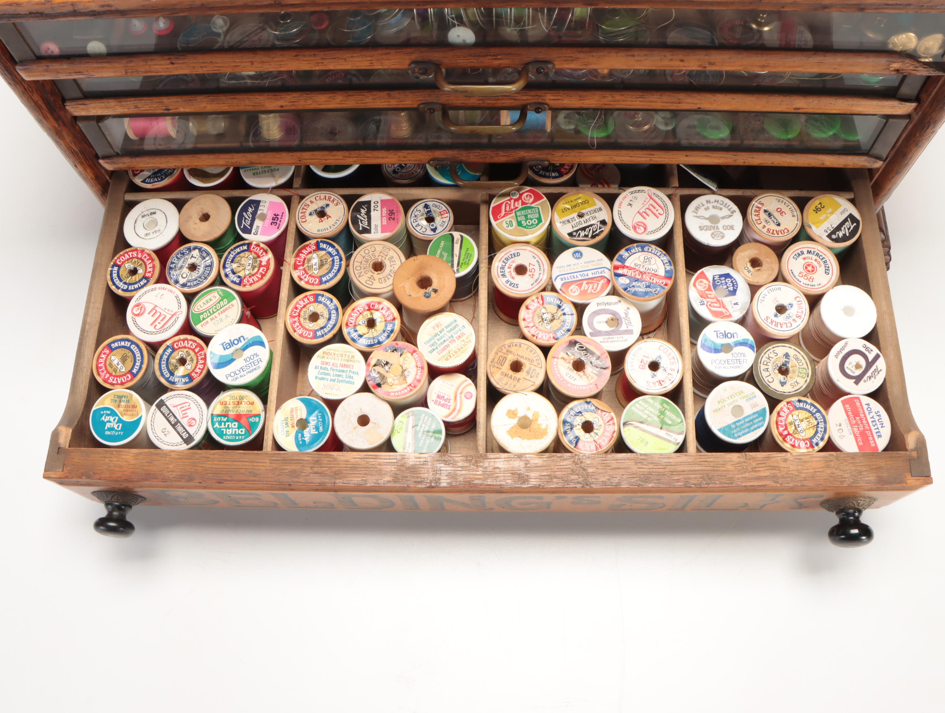 Victorian Belding's Silk Spool Cabinet