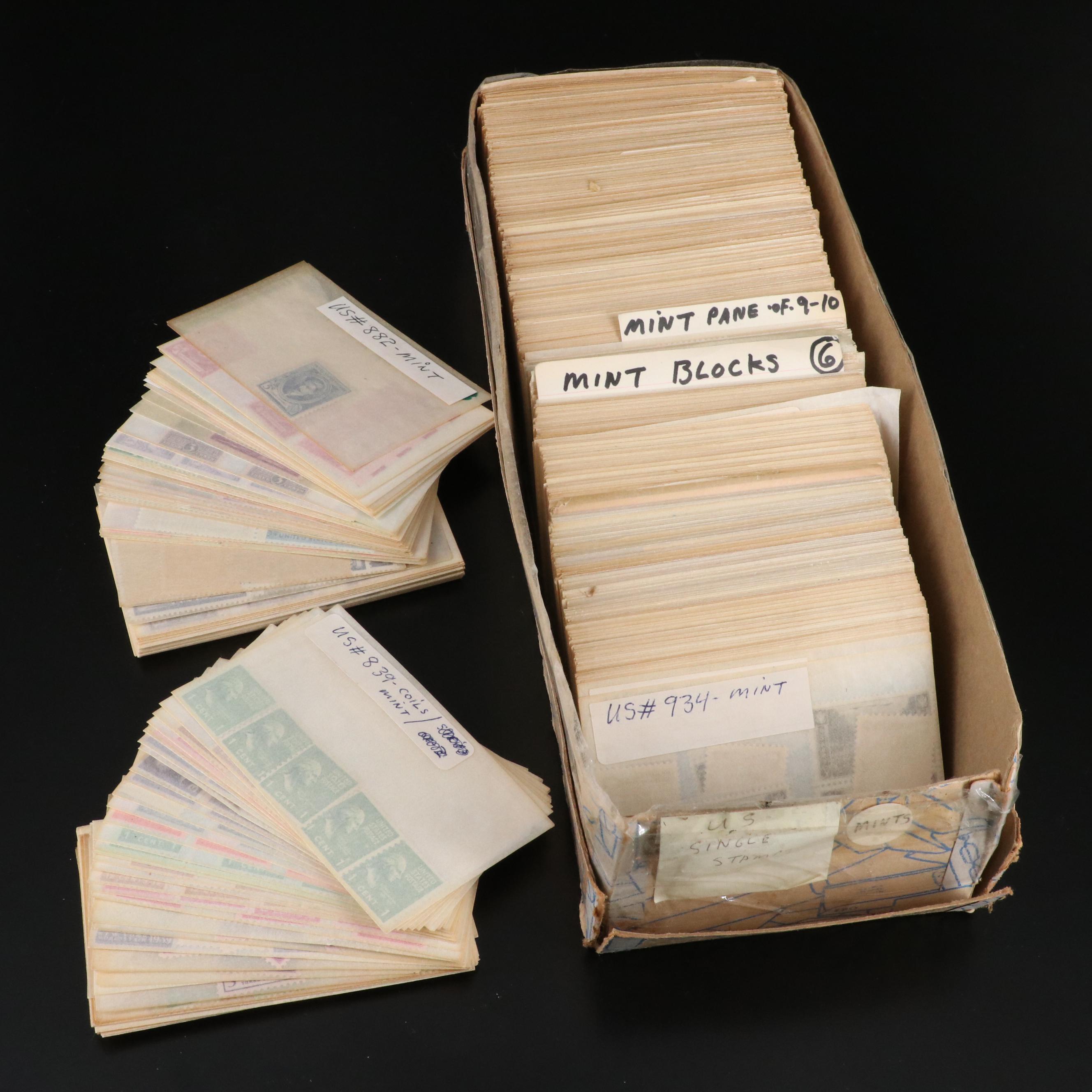 Over 500 U.S. Postage Stamp Plate Blocks