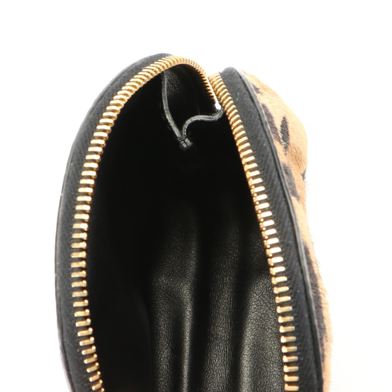 Prada Mini Cavallino Stamp Leopard Print Coin Case