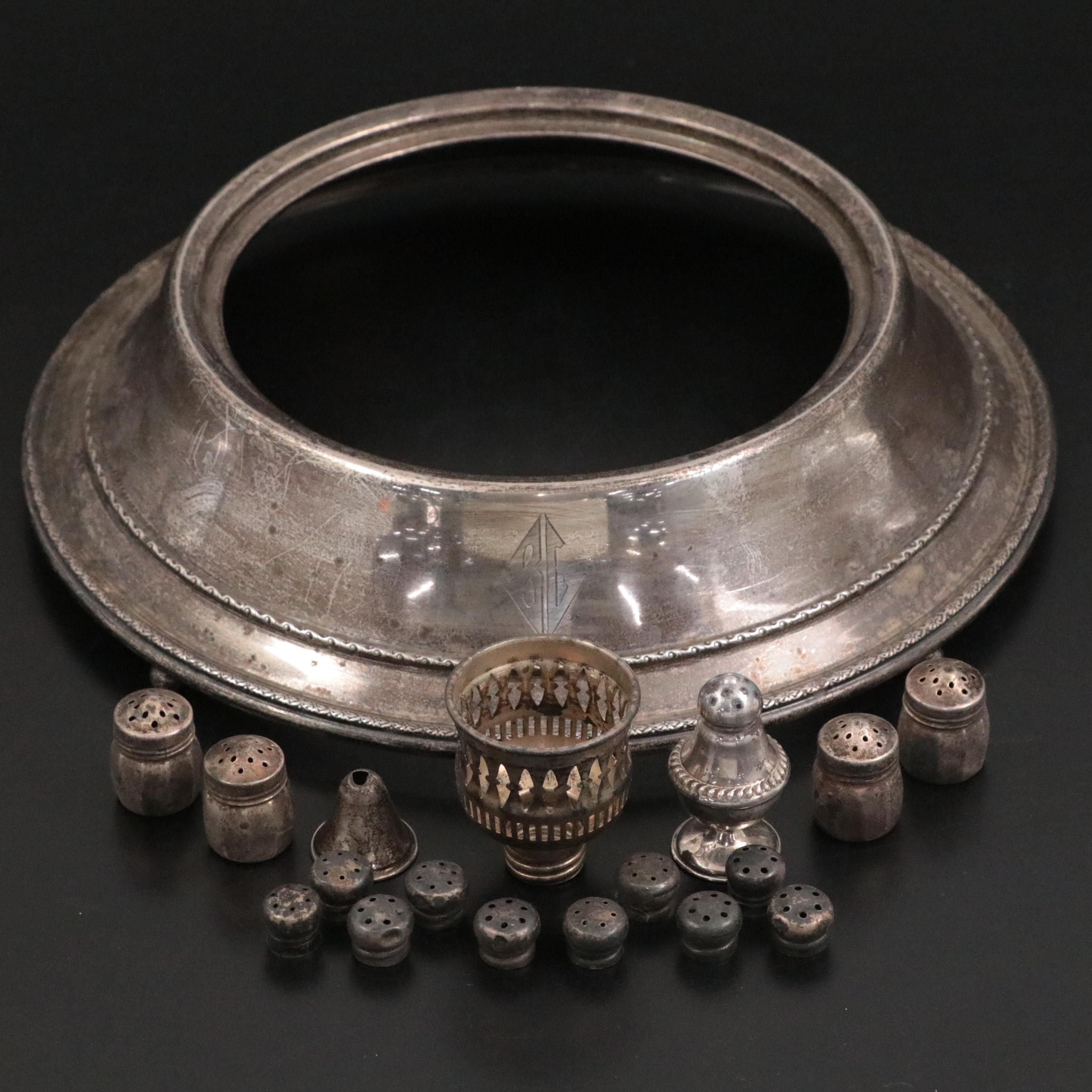 Alvin Sterling Silver Base with Sterling Shakers and Accessories