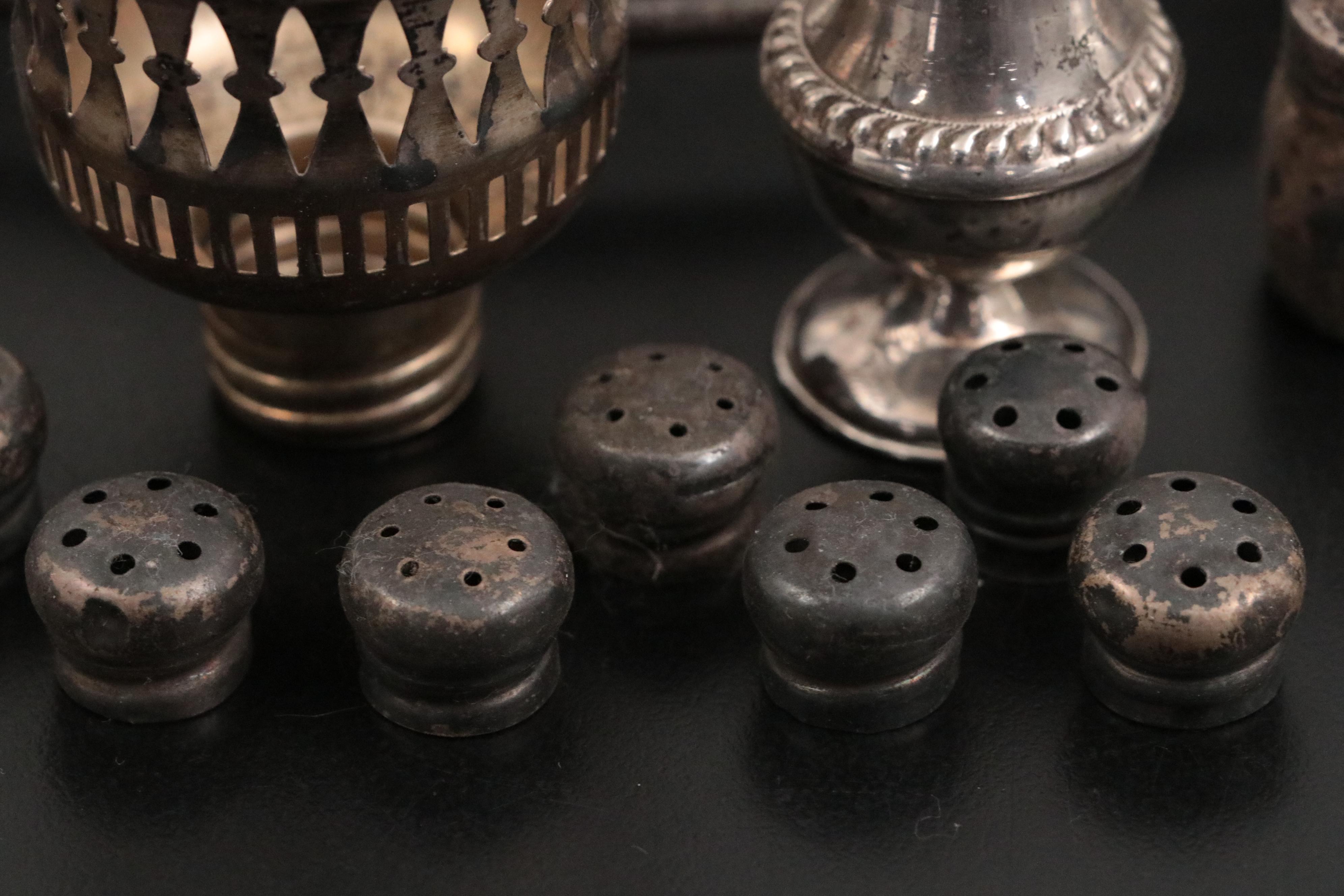 Alvin Sterling Silver Base with Sterling Shakers and Accessories