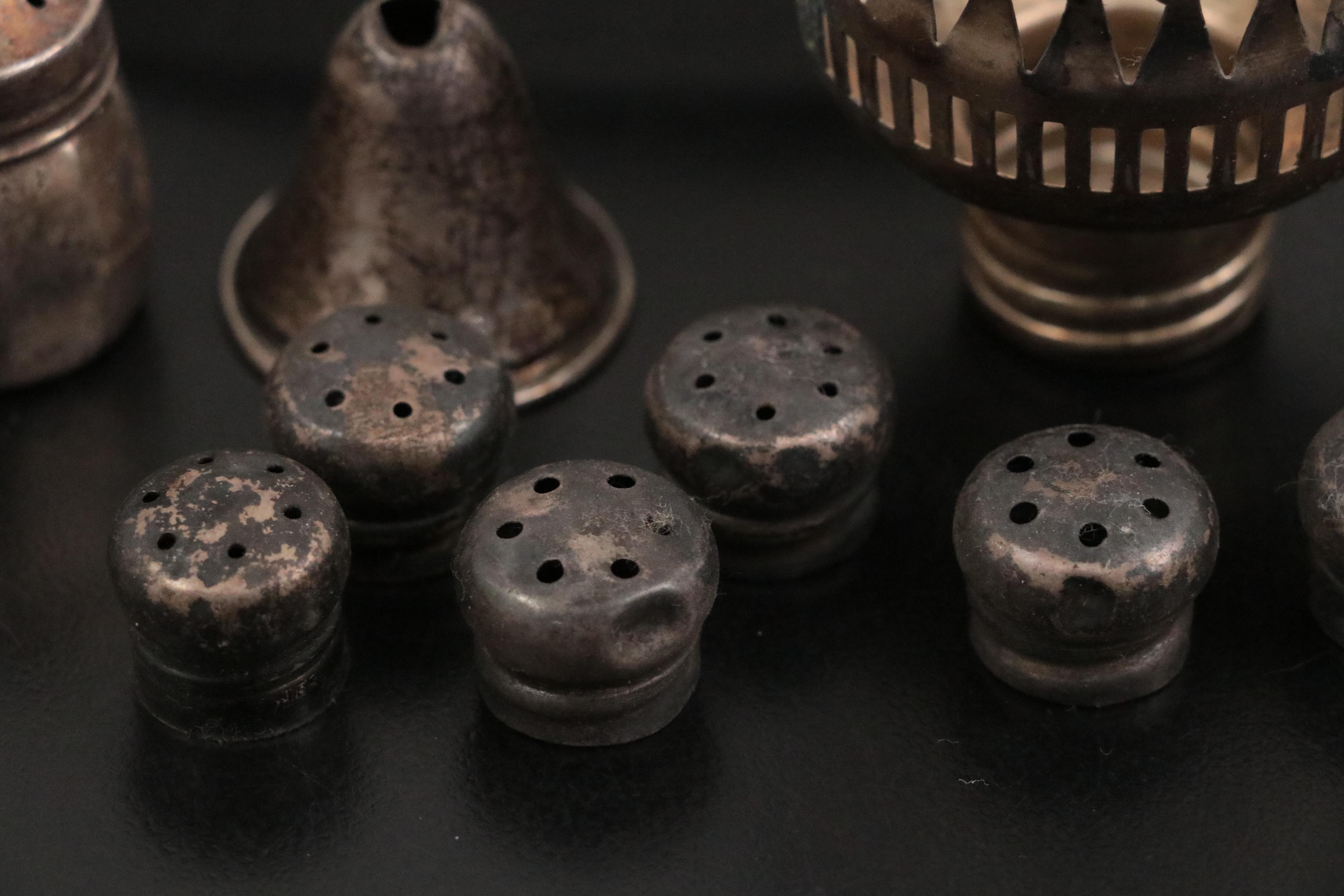 Alvin Sterling Silver Base with Sterling Shakers and Accessories