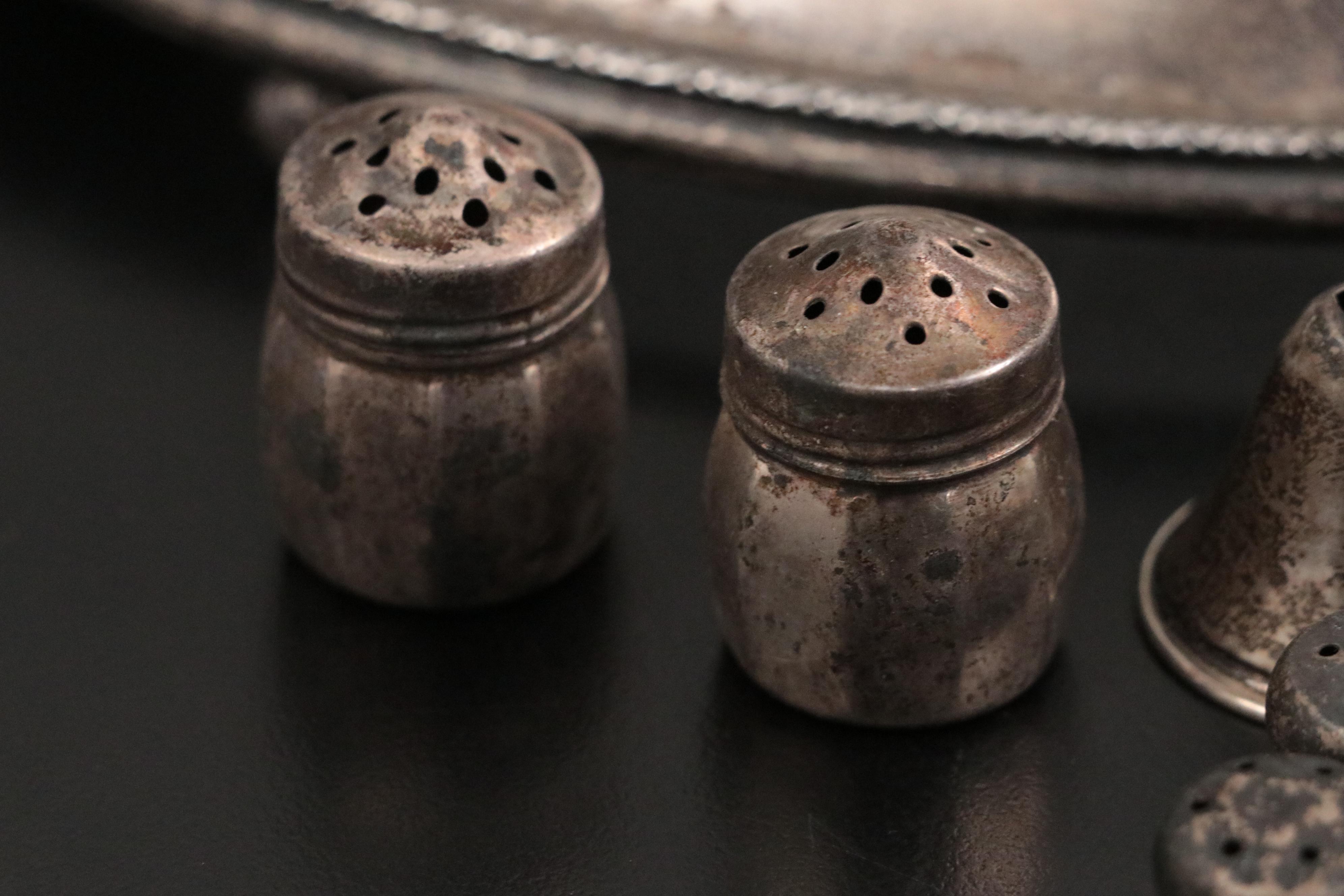 Alvin Sterling Silver Base with Sterling Shakers and Accessories