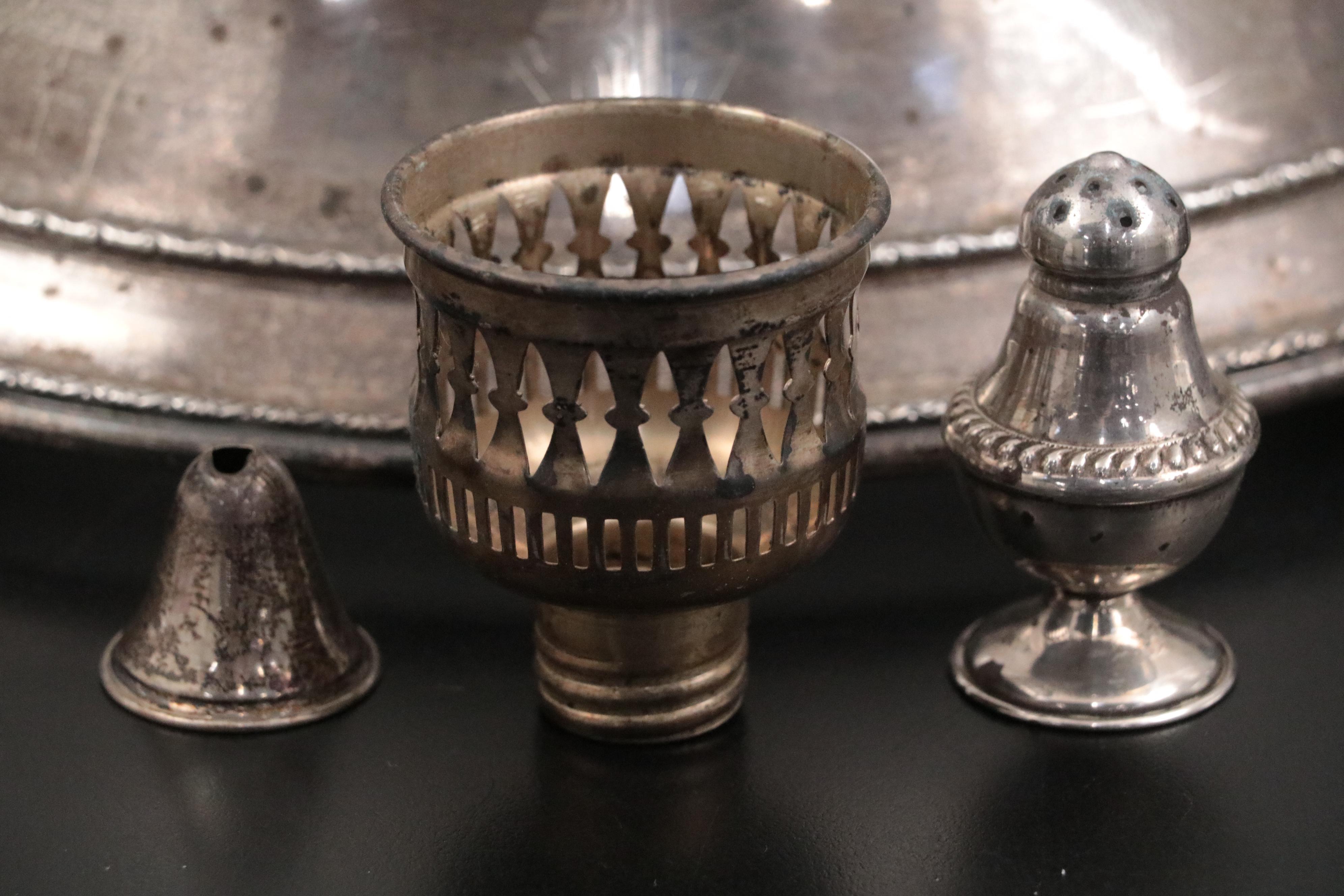Alvin Sterling Silver Base with Sterling Shakers and Accessories